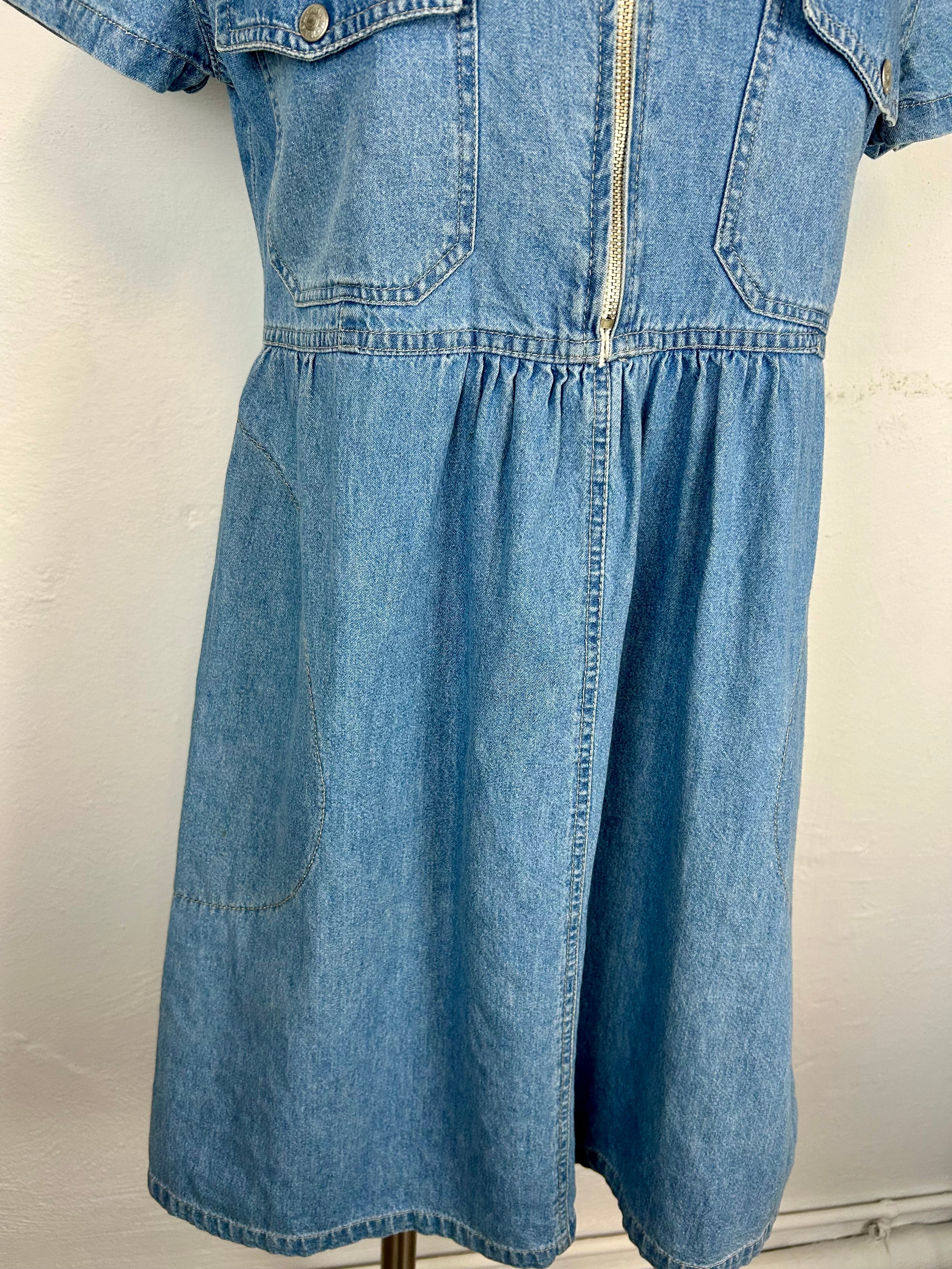 Vintage Τζιν Φόρεμα με Φερμουάρ – Denim Mini