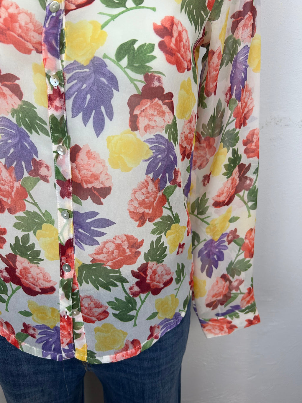 Πουκάμισο Floral Διαφανές Vintage