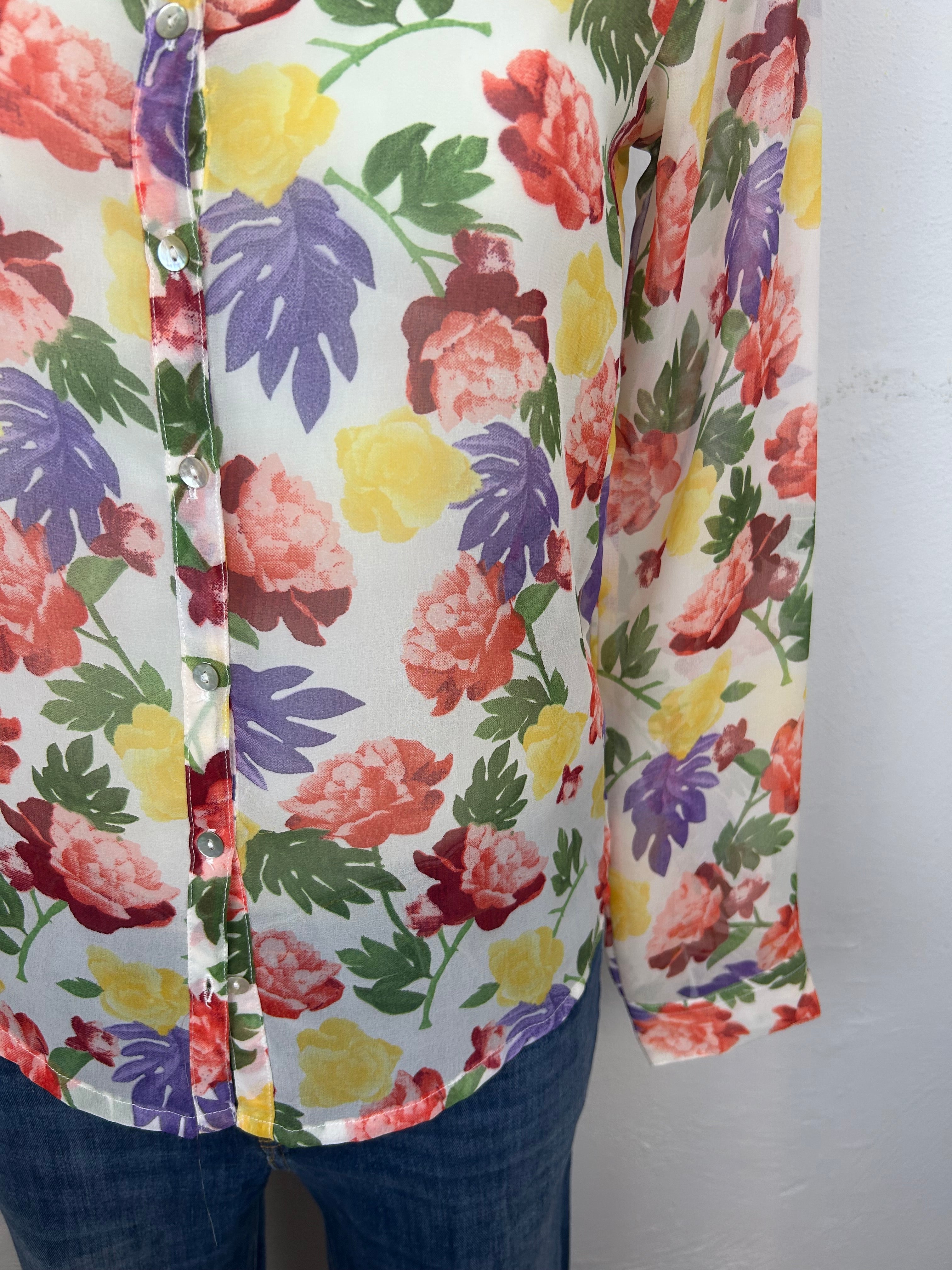 Πουκάμισο Floral Διαφανές Vintage