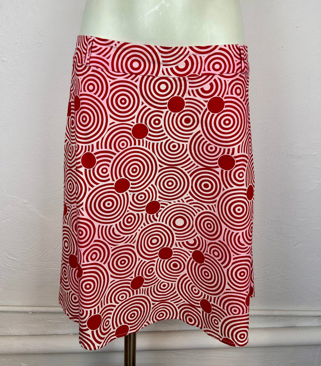 Vero Moda Vintage Φούστα Retro Circles Print — Ροζ & Κόκκινο
