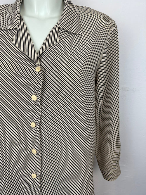 Vintage Silk Ριγέ Πουκάμισο