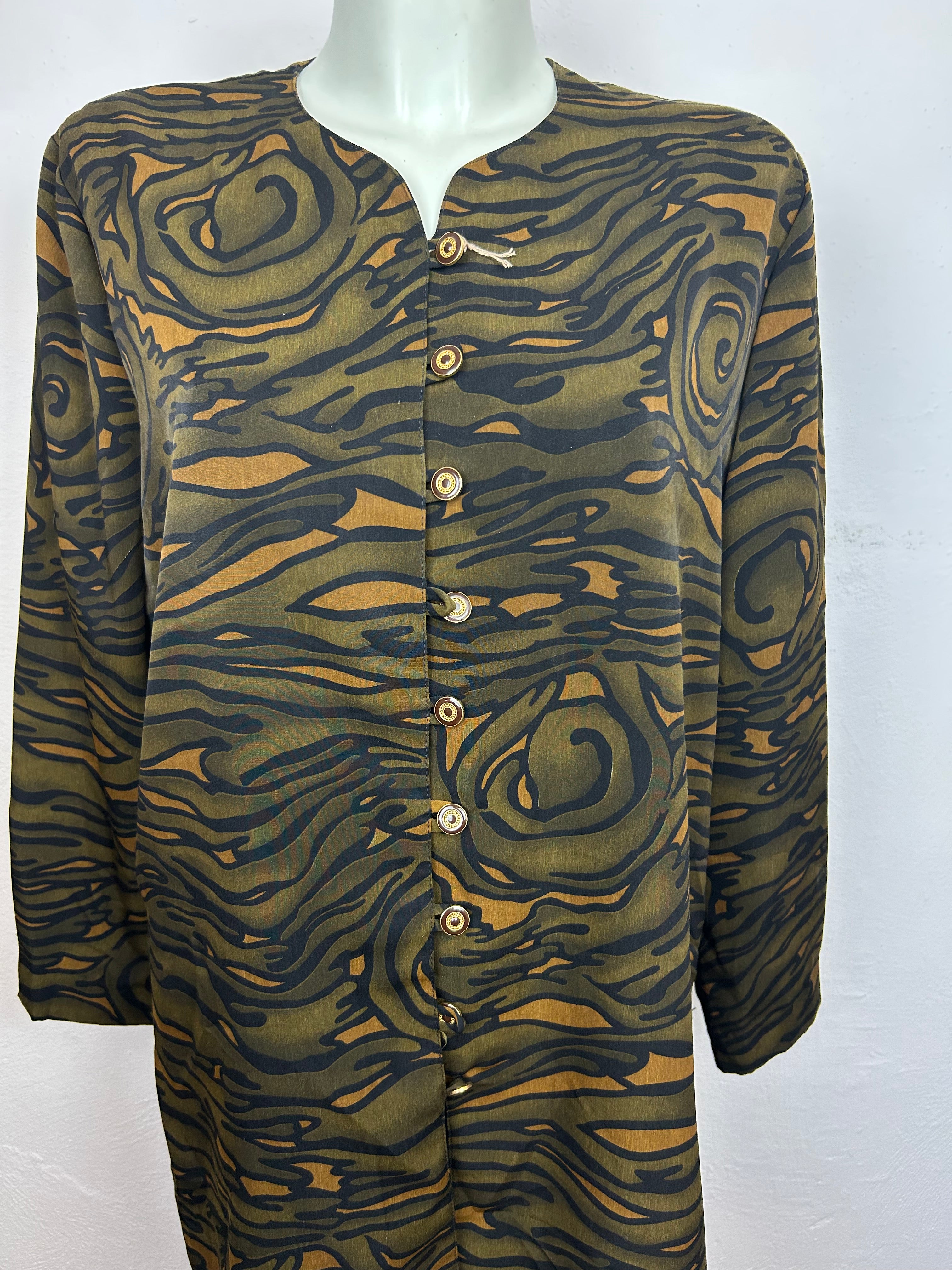 Σακάκι Vintage Animal Print με Χρυσά Κουμπιά