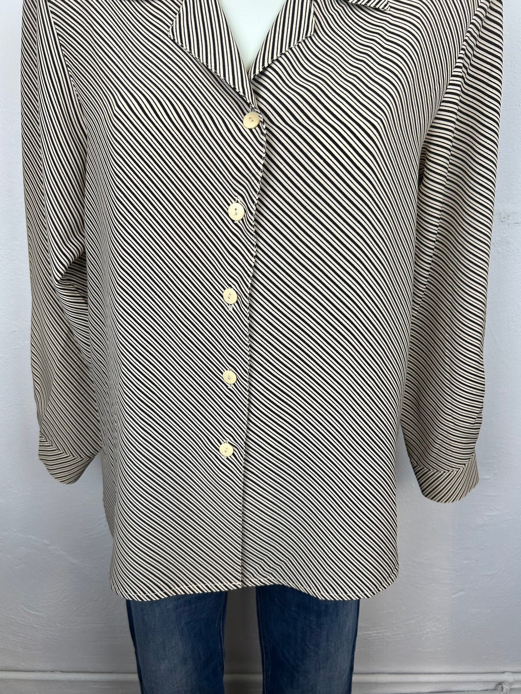 Vintage Silk Ριγέ Πουκάμισο