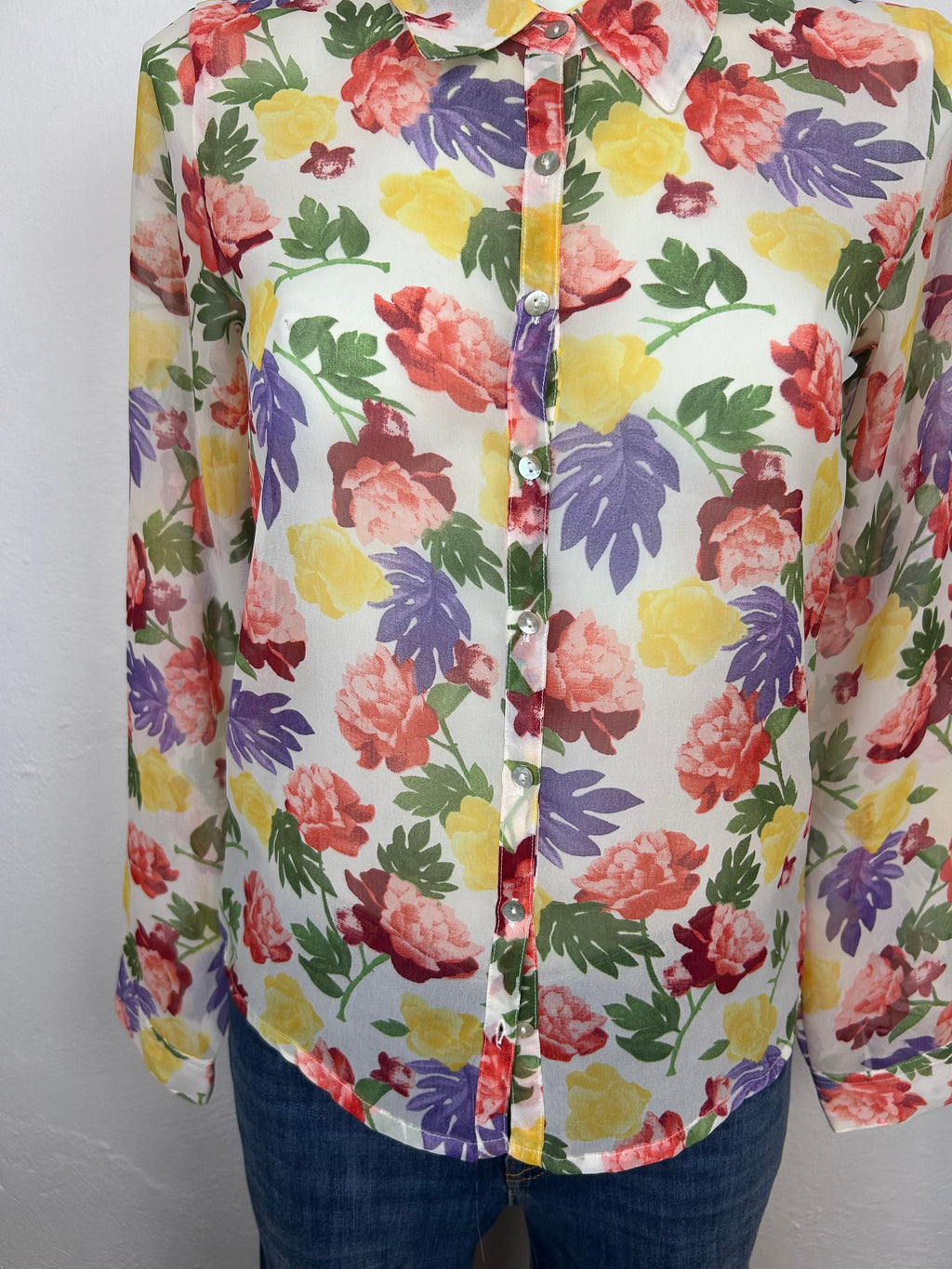 Πουκάμισο Floral Διαφανές Vintage