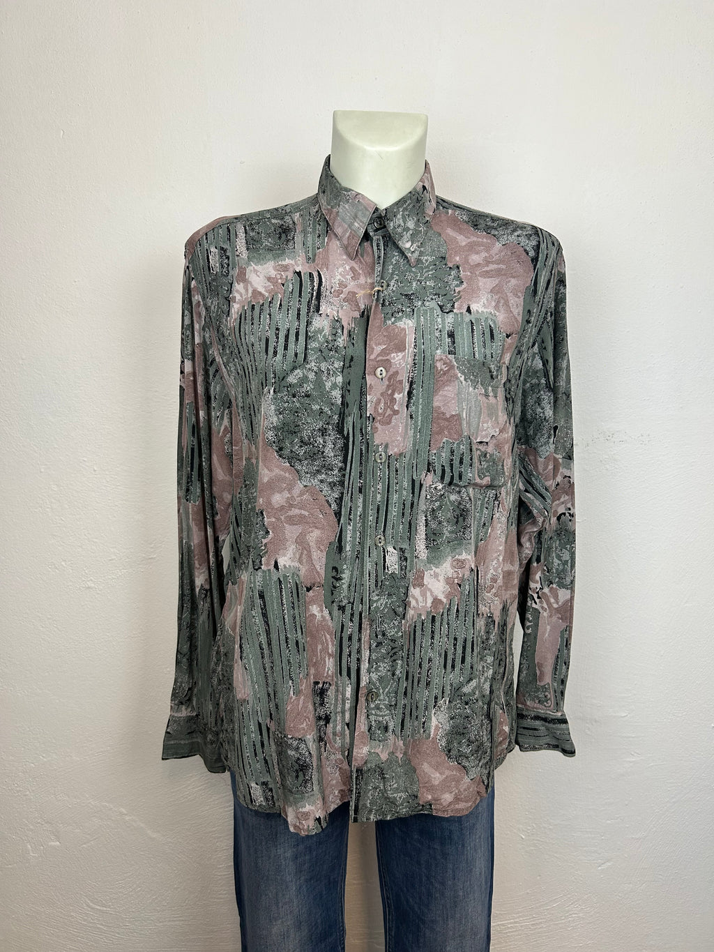Vintage Πουκάμισο με Abstract Print '90s