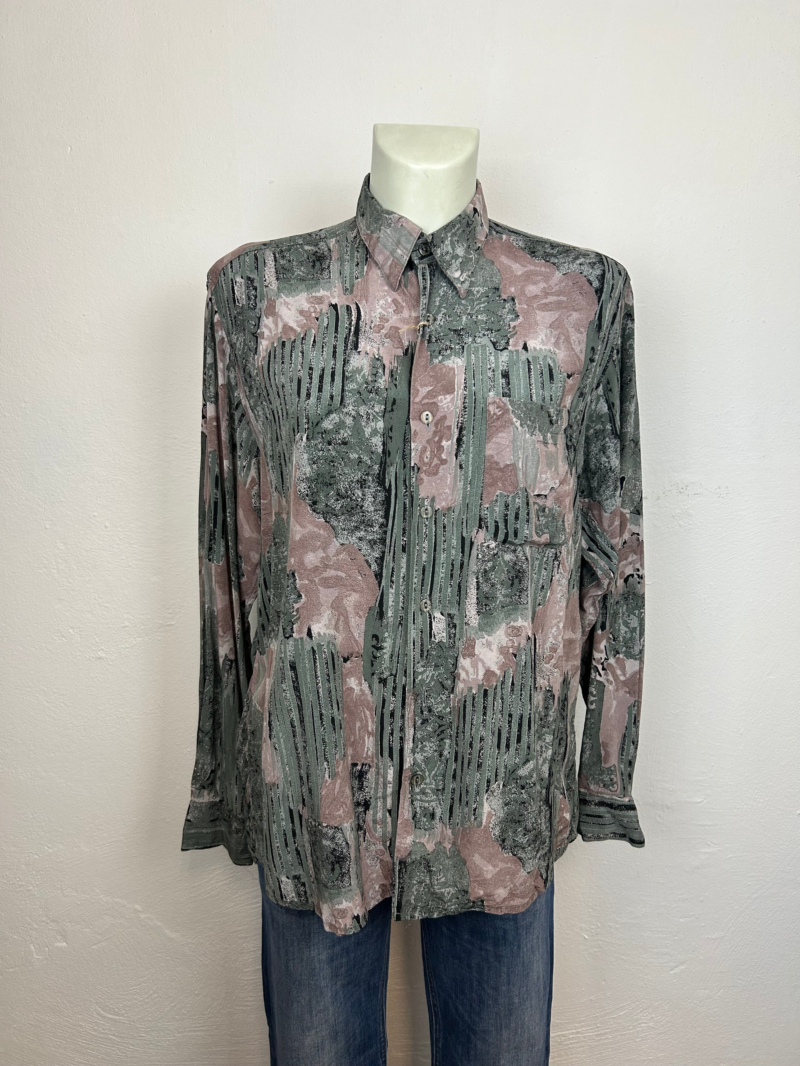 Vintage Πουκάμισο με Abstract Print '90s