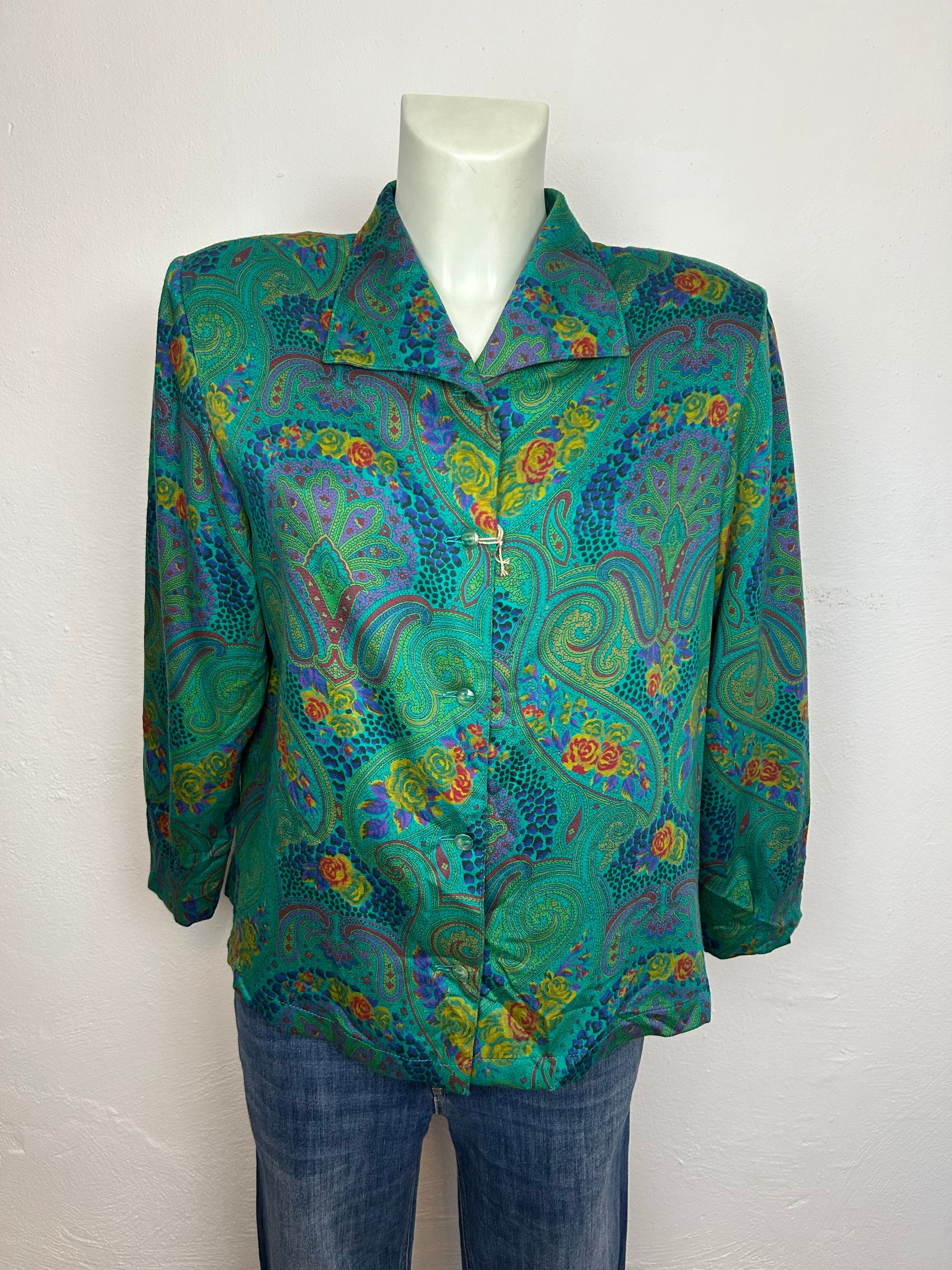 Vintage Paisley Πουκάμισο | Πράσινο Χειμερινό με Βάτες