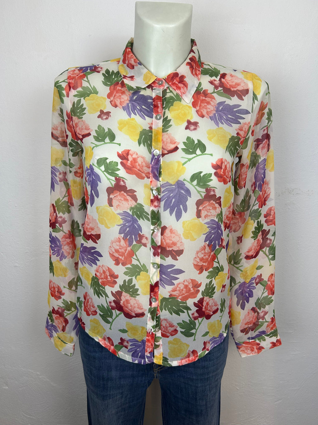 Πουκάμισο Floral Διαφανές Vintage