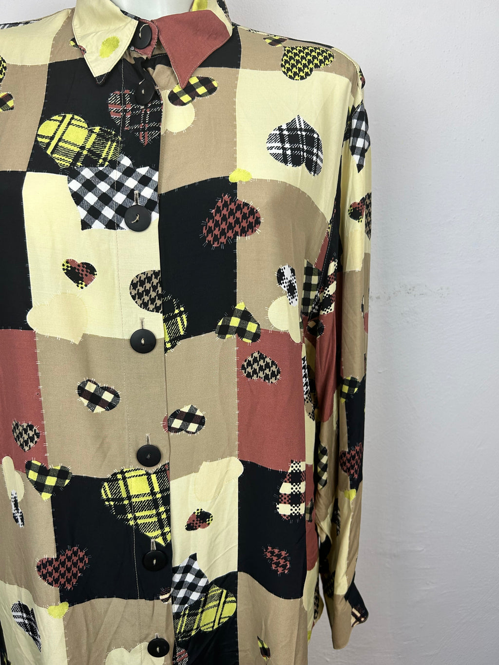 Vintage Πουκάμισο Patchwork Καρδιές
