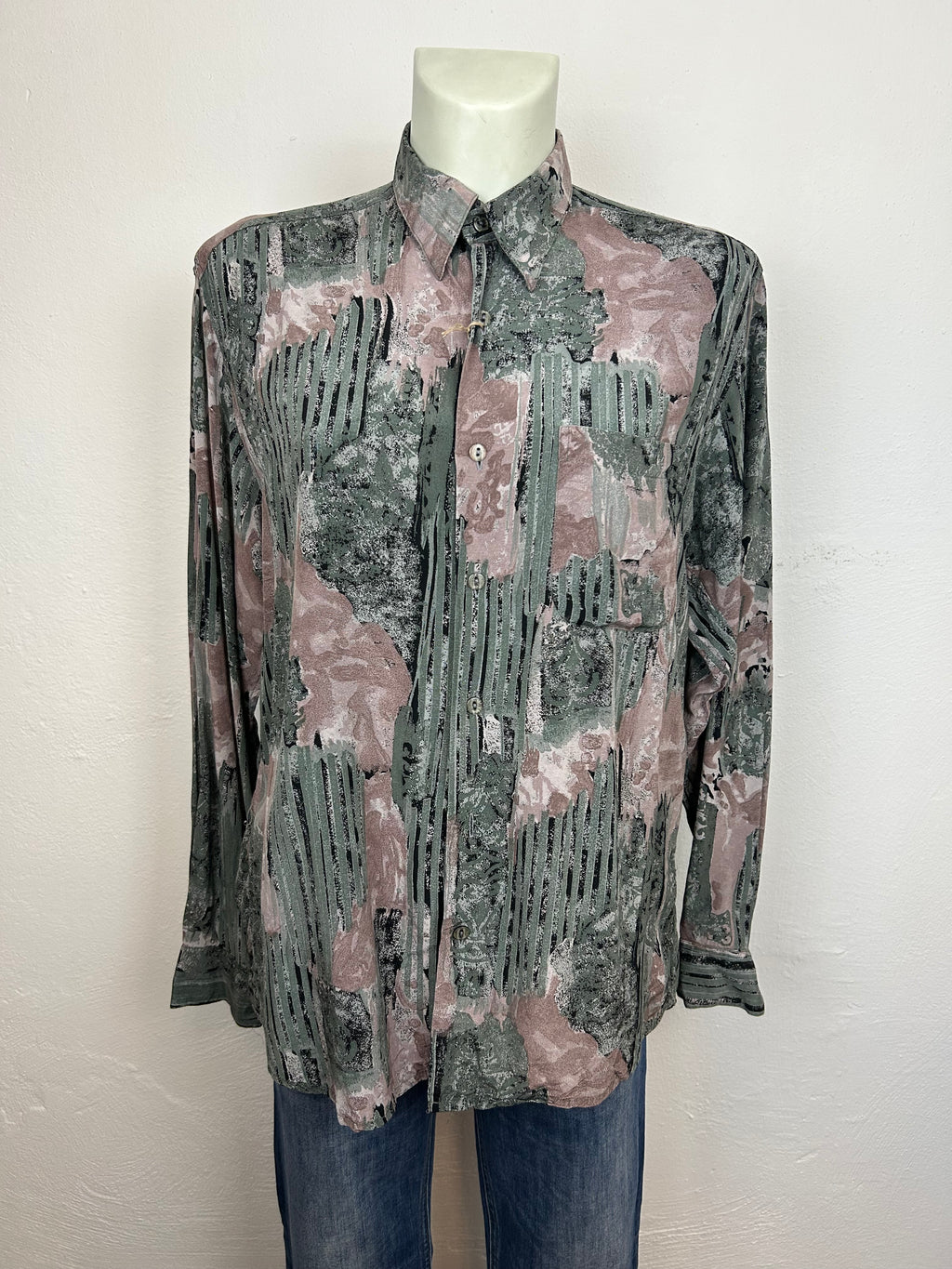 Vintage Πουκάμισο με Abstract Print '90s