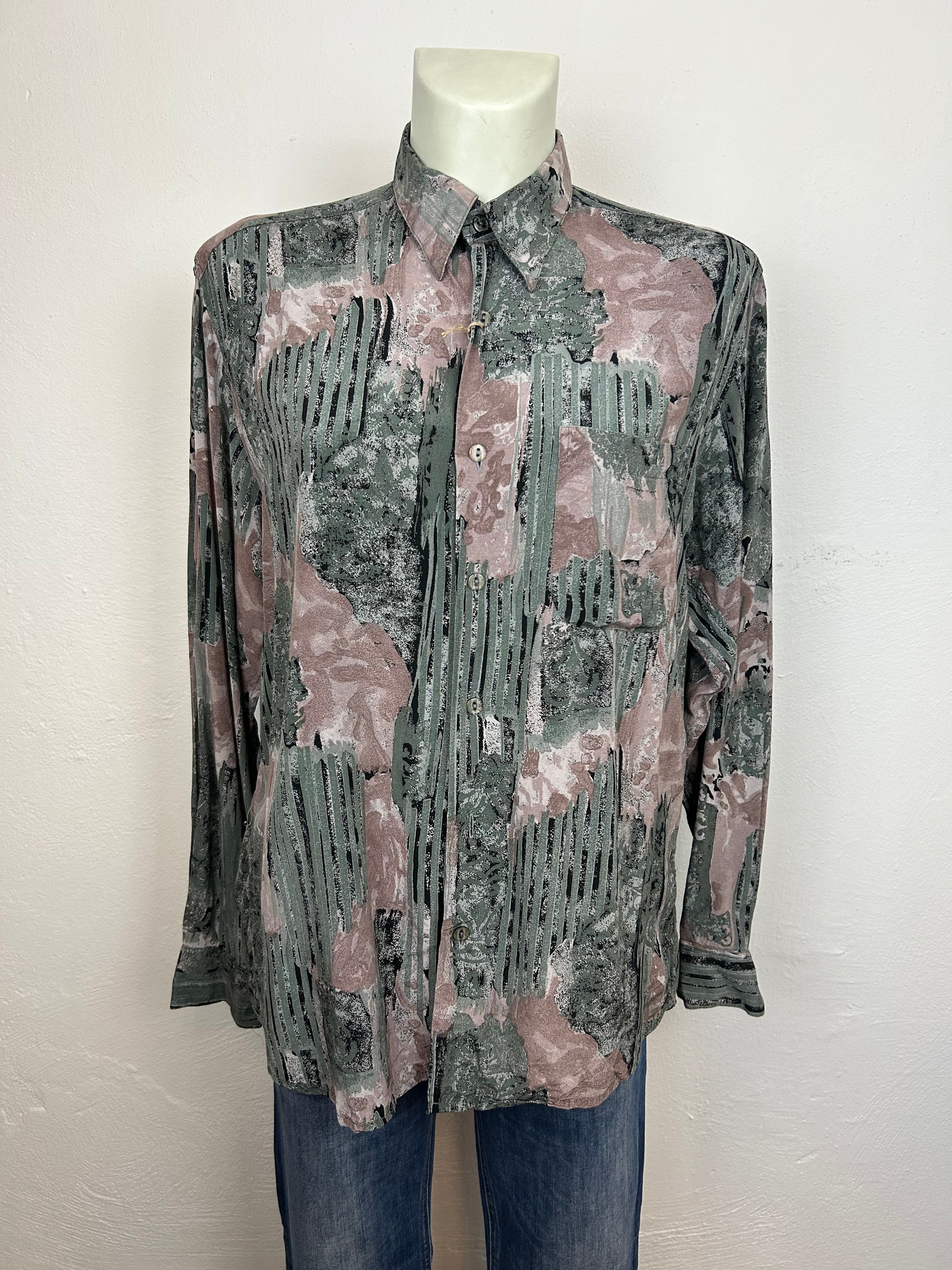 Vintage Πουκάμισο με Abstract Print '90s