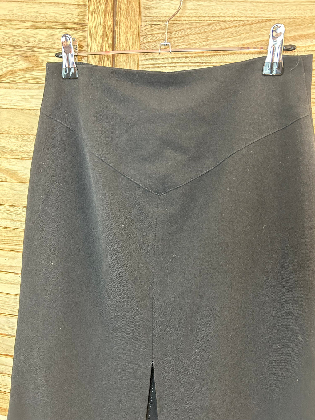 Vintage Μαύρη Midi Pencil Skirt με V-Μπάσκα