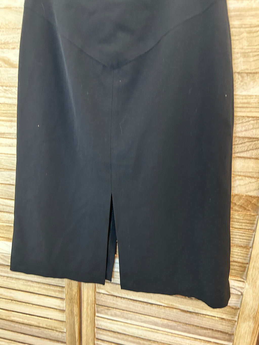 Vintage Μαύρη Midi Pencil Skirt με V-Μπάσκα