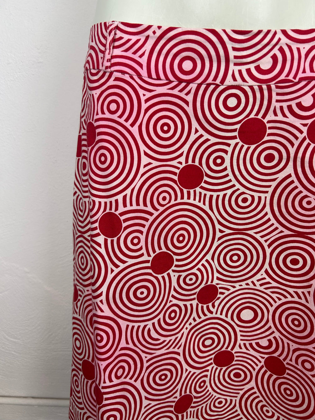 Vero Moda Vintage Φούστα Retro Circles Print — Ροζ & Κόκκινο