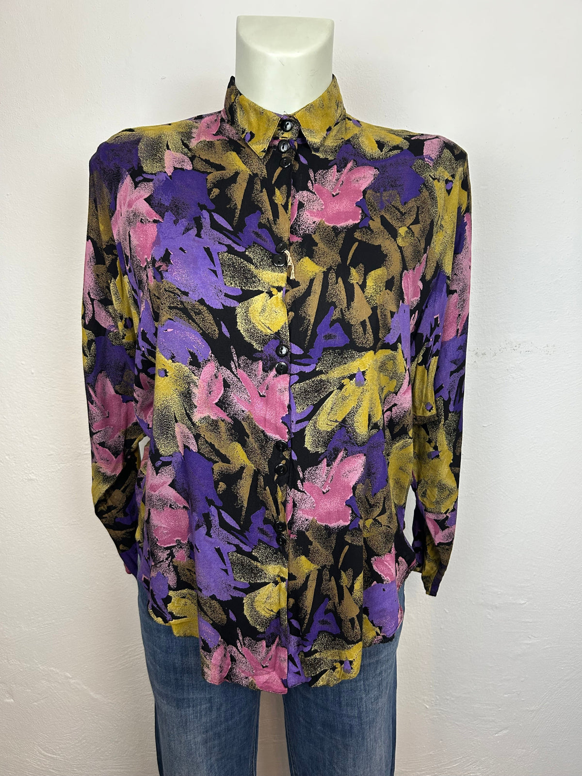 Vintage Floral Πουκάμισο Νυχτερίδα