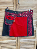 Φούστα Moshiki Reversible Κόκκινο/Μαύρο με Floral Print