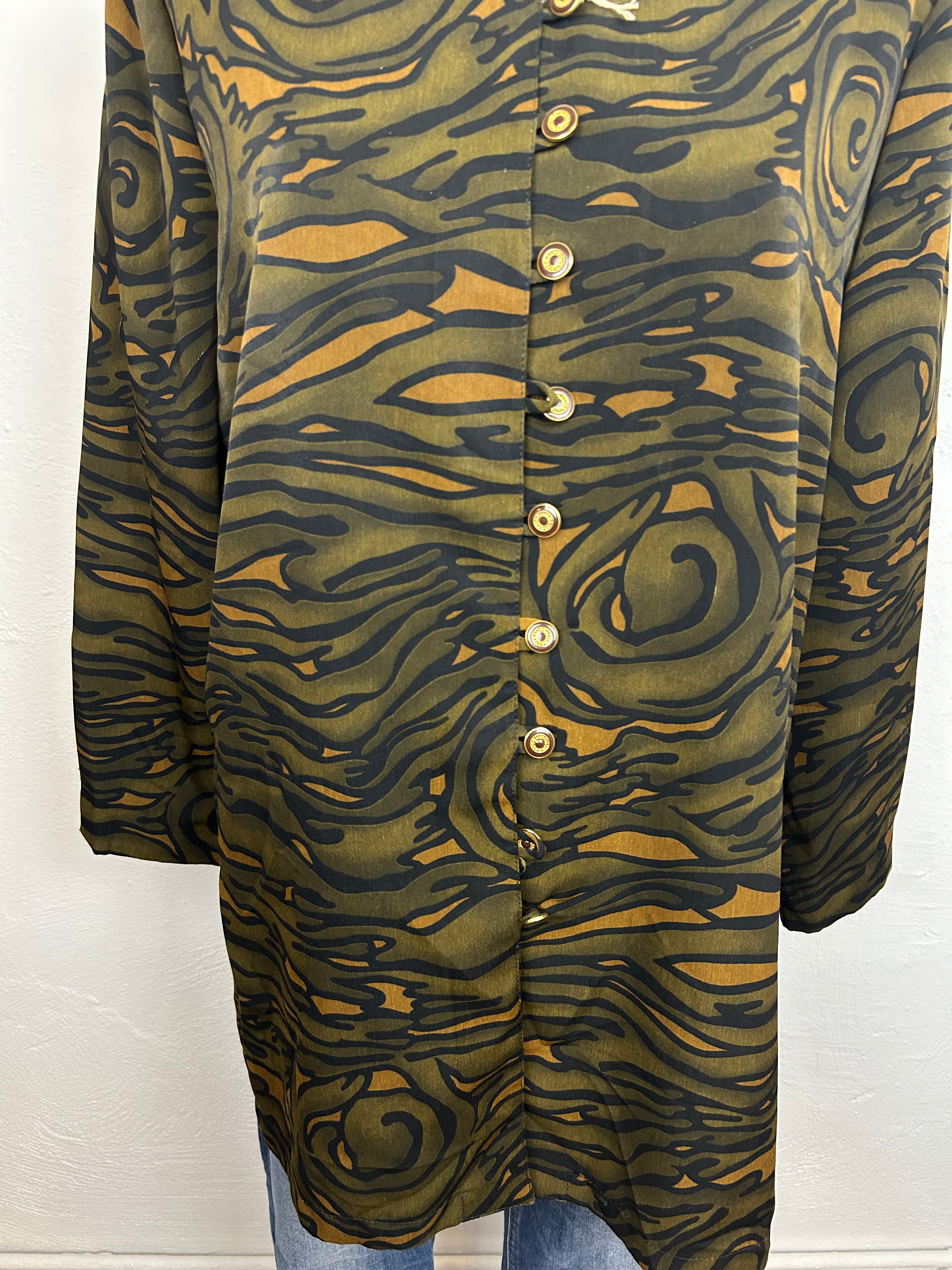 Σακάκι Vintage Animal Print με Χρυσά Κουμπιά