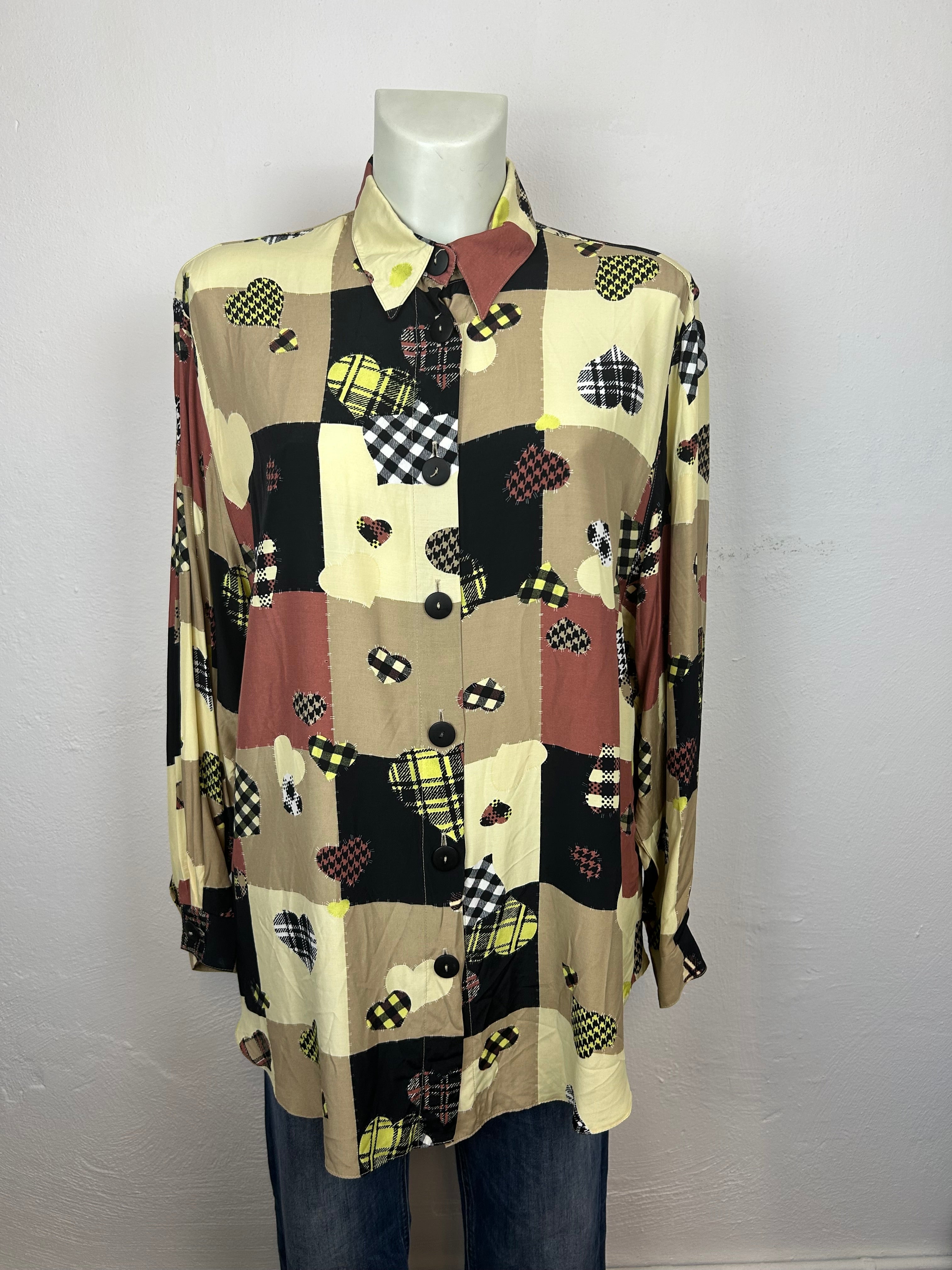 Vintage Πουκάμισο Patchwork Καρδιές