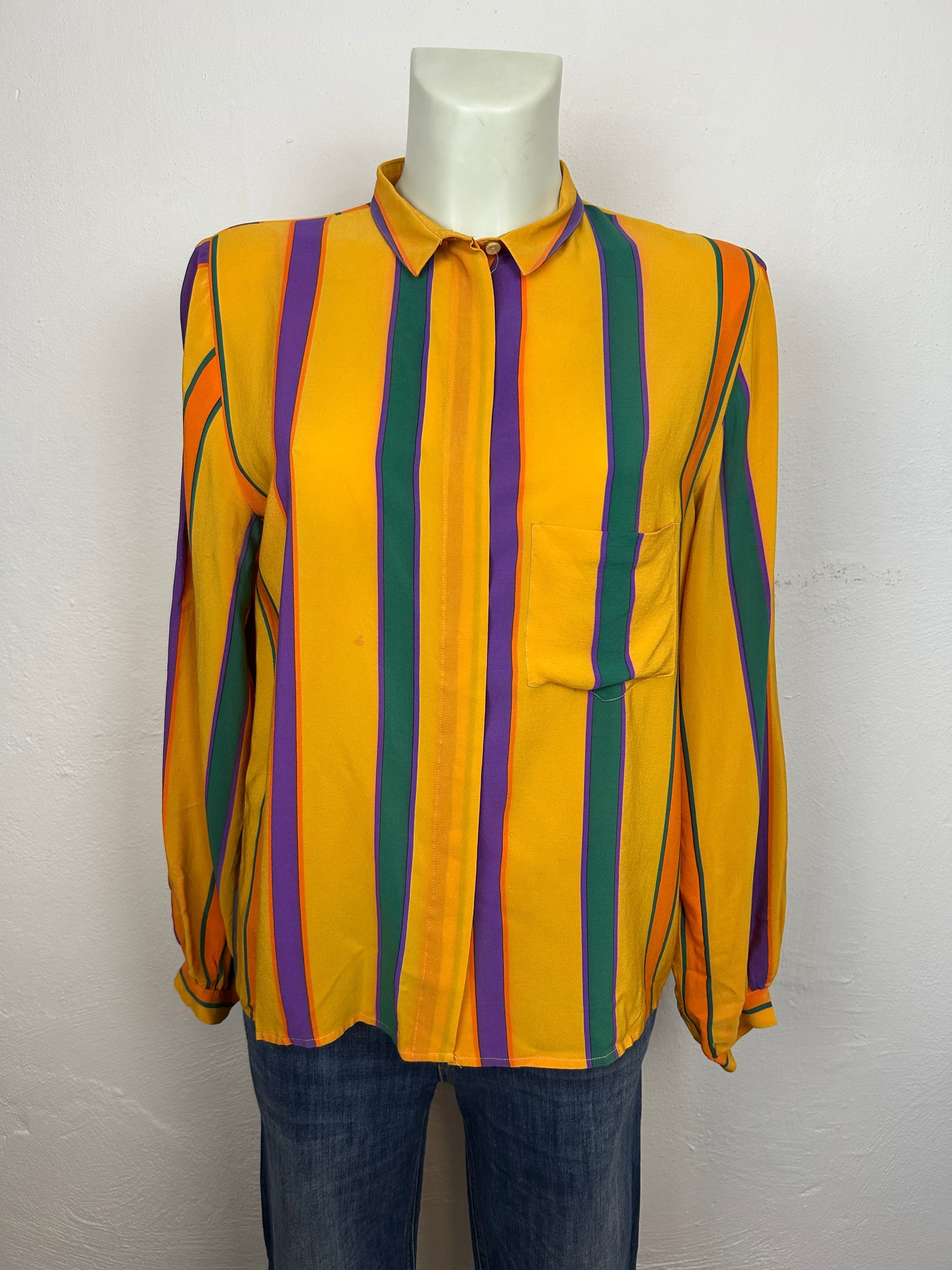 Vintage Ριγέ Πουκάμισο Κίτρινο | Multicolor Stripes