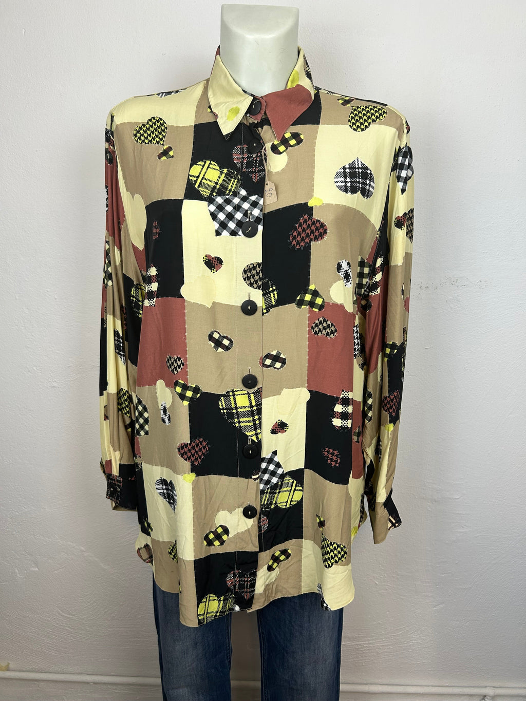 Vintage Πουκάμισο Patchwork Καρδιές
