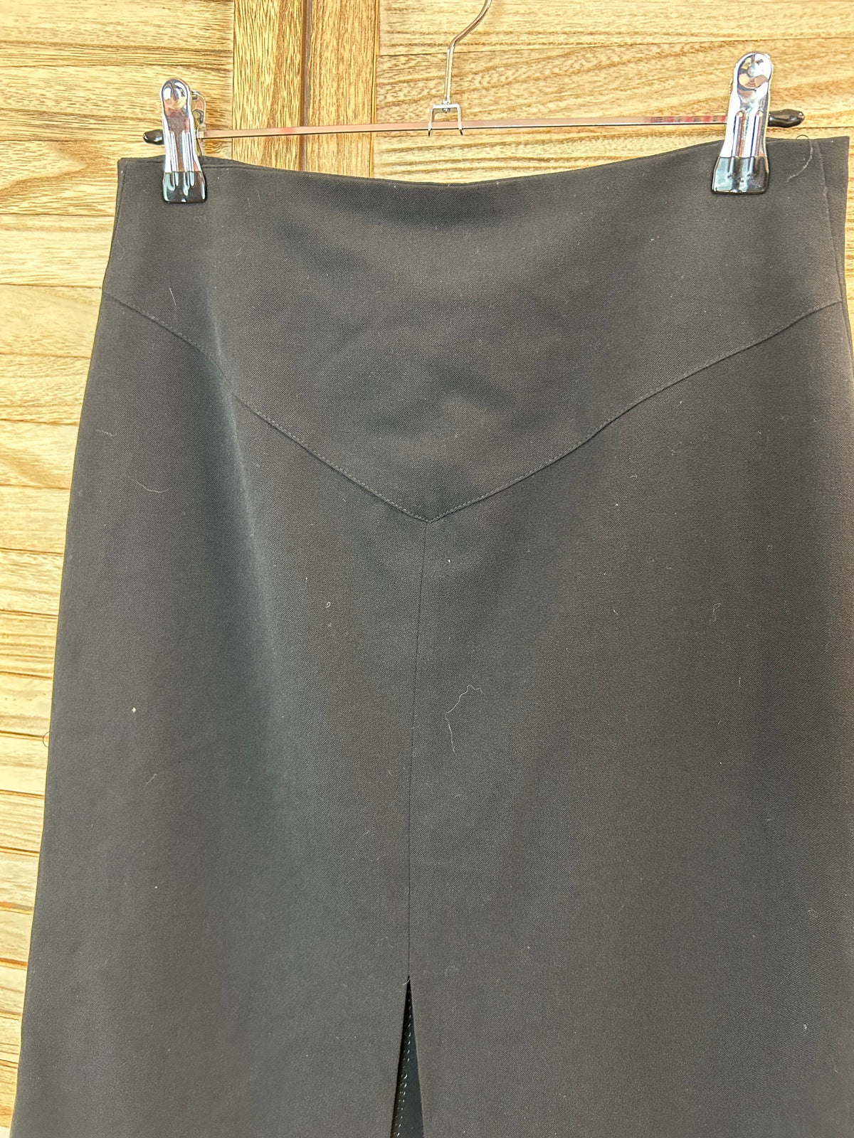 Vintage Μαύρη Midi Pencil Skirt με V-Μπάσκα