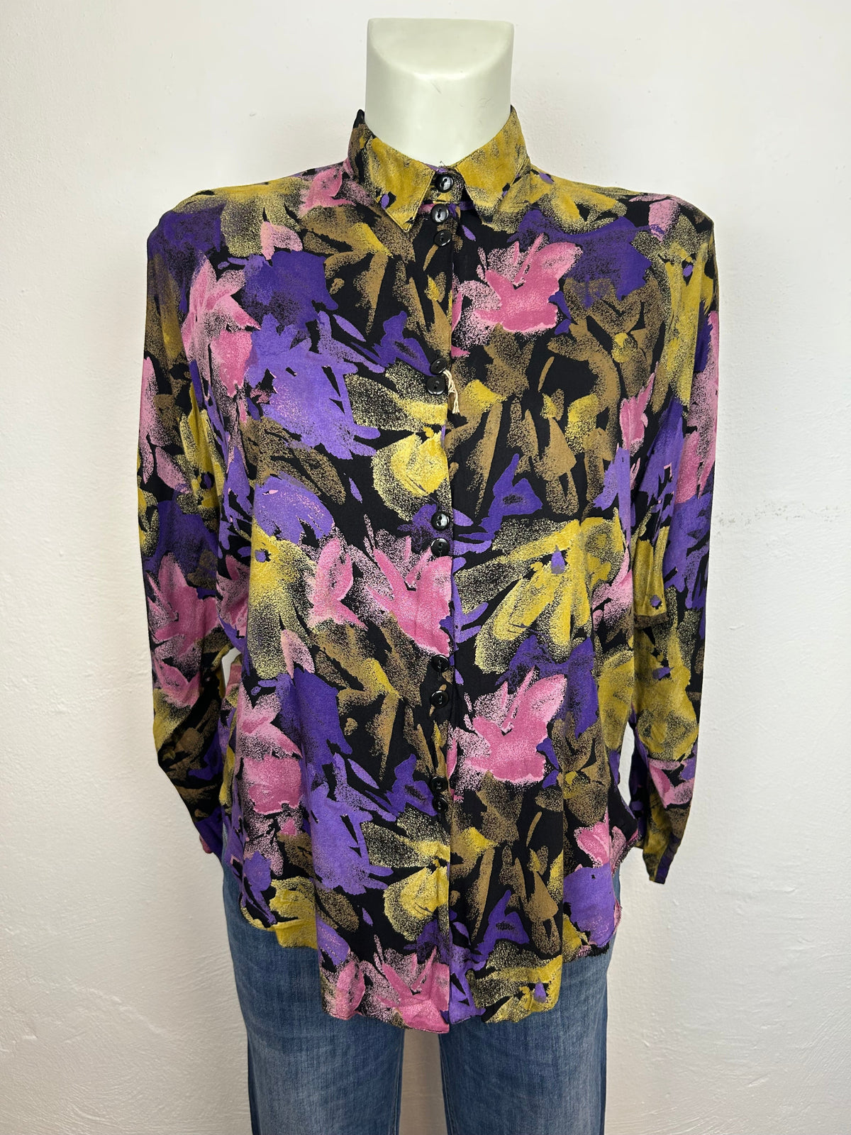 Vintage Floral Πουκάμισο Νυχτερίδα
