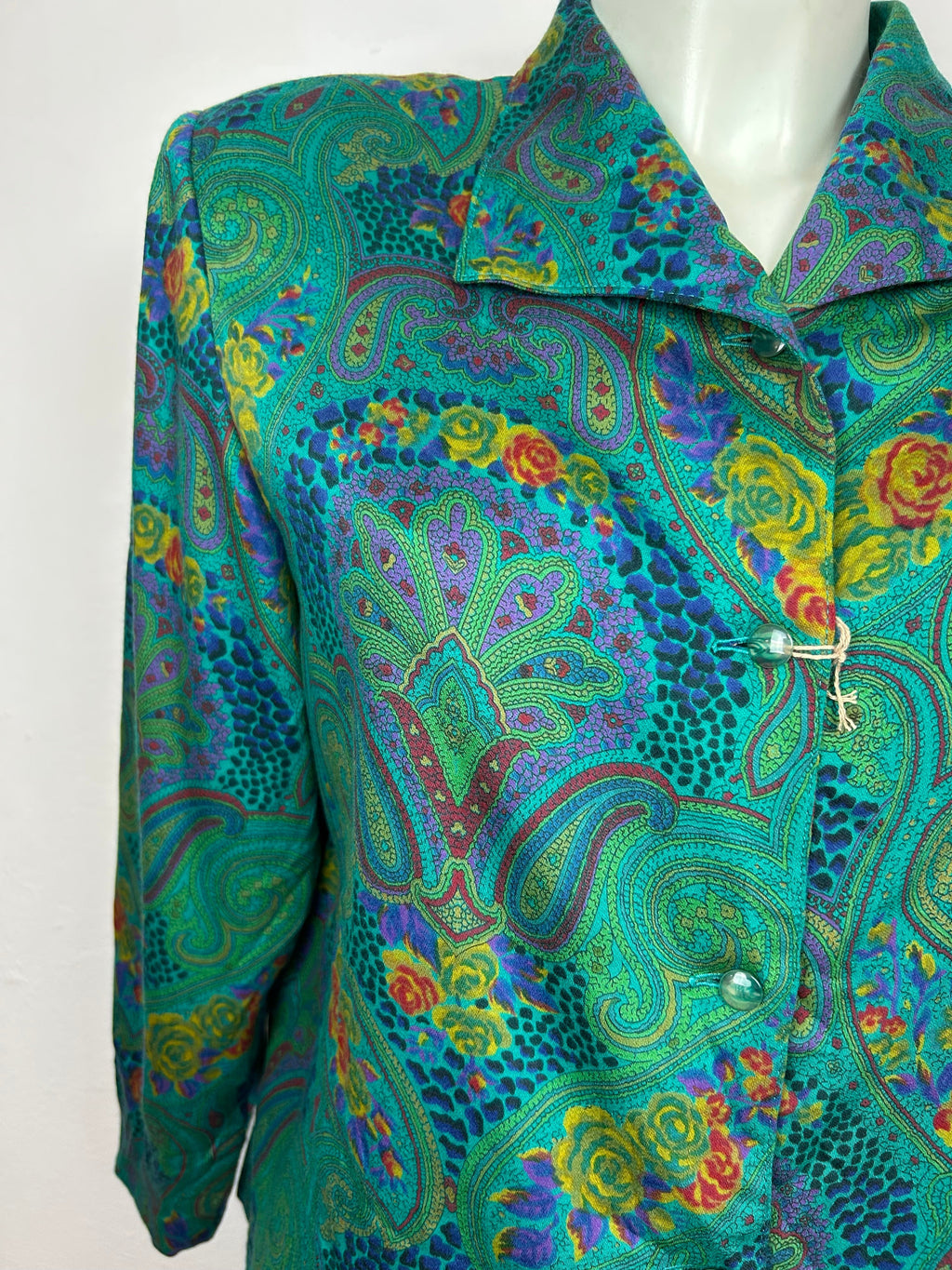 Vintage Paisley Πουκάμισο | Πράσινο Χειμερινό με Βάτες