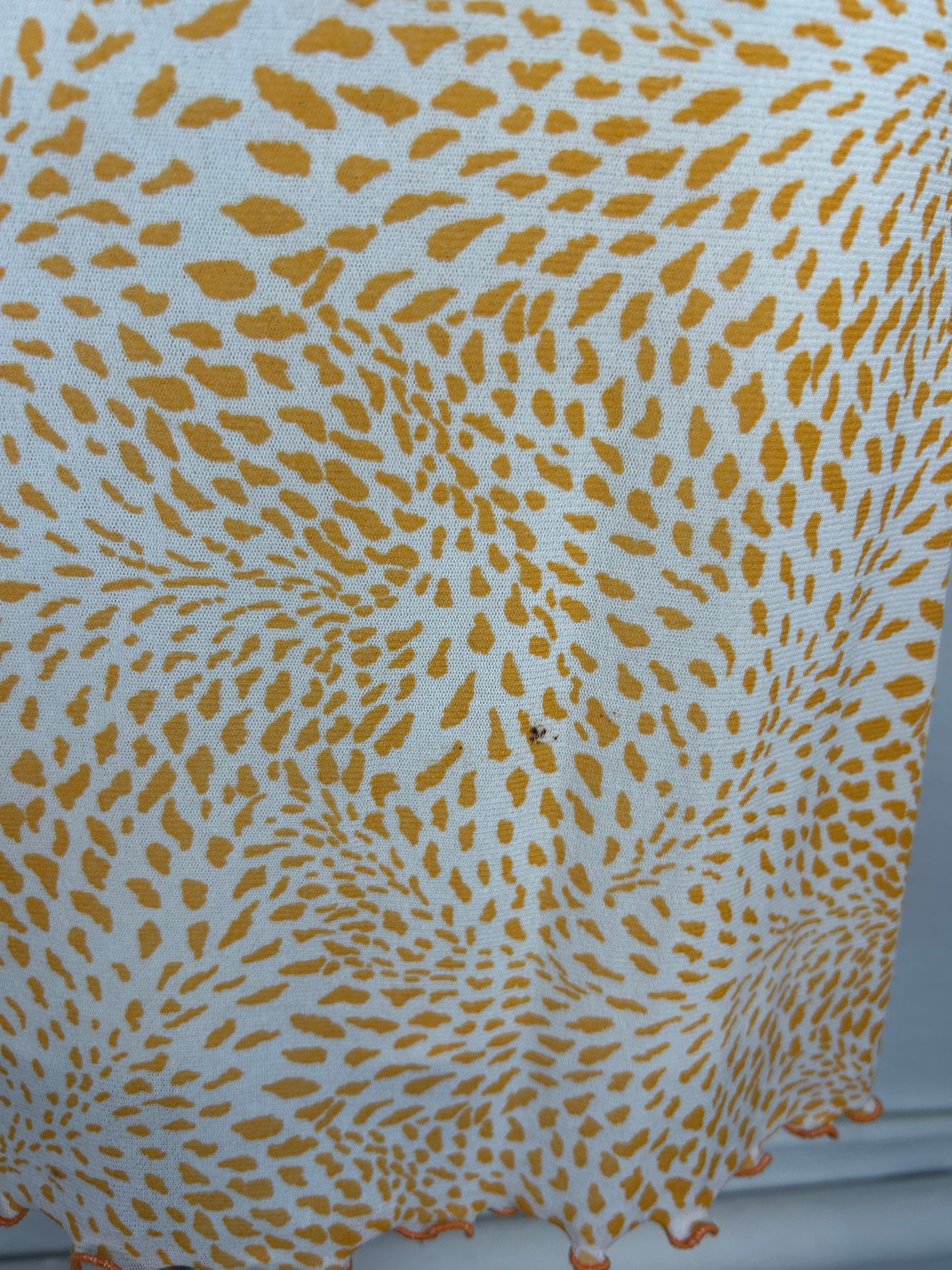 Vintage Φούστα Pencil με Print Leopard Κίτρινο-Πορτοκαλί