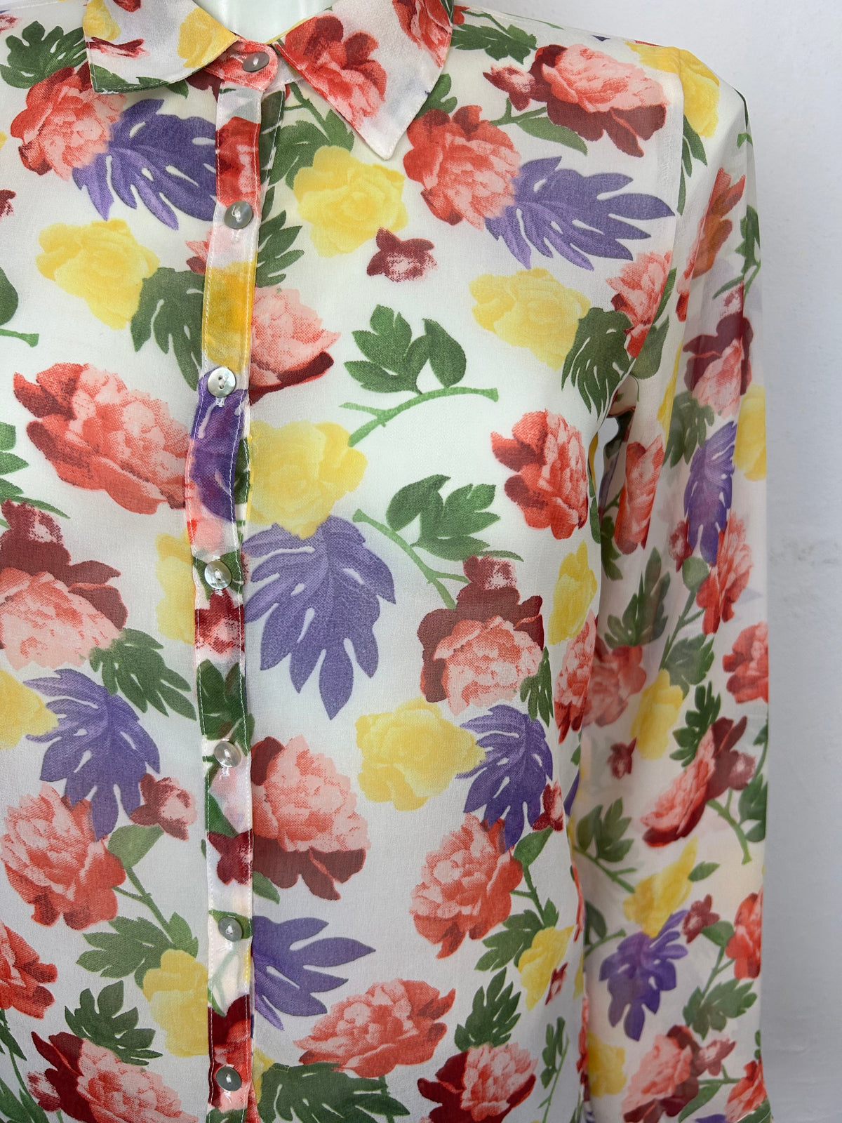 Πουκάμισο Floral Διαφανές Vintage