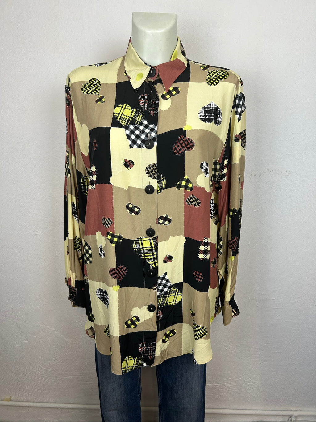Vintage Πουκάμισο Patchwork Καρδιές