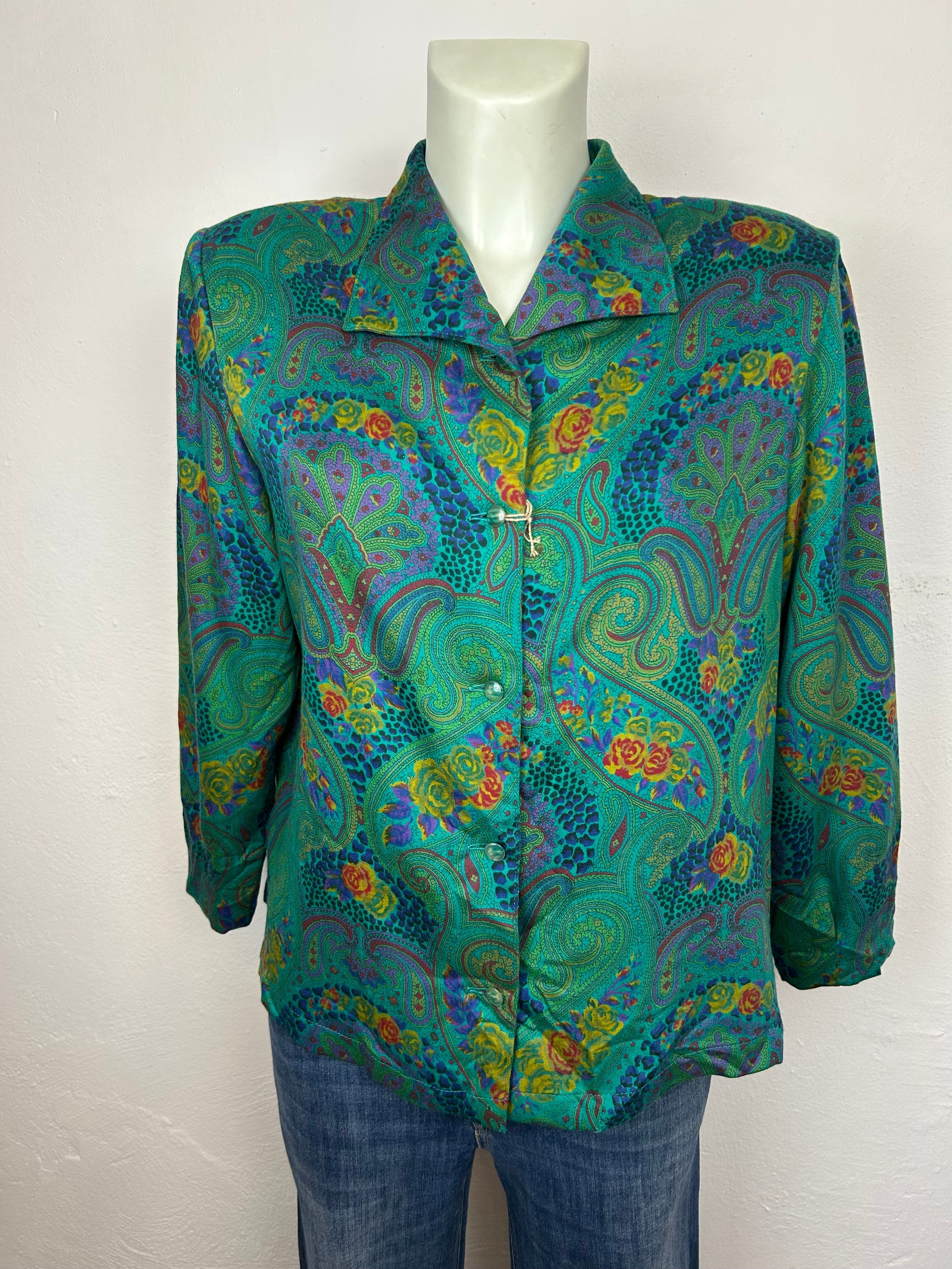 Vintage Paisley Πουκάμισο | Πράσινο Χειμερινό με Βάτες