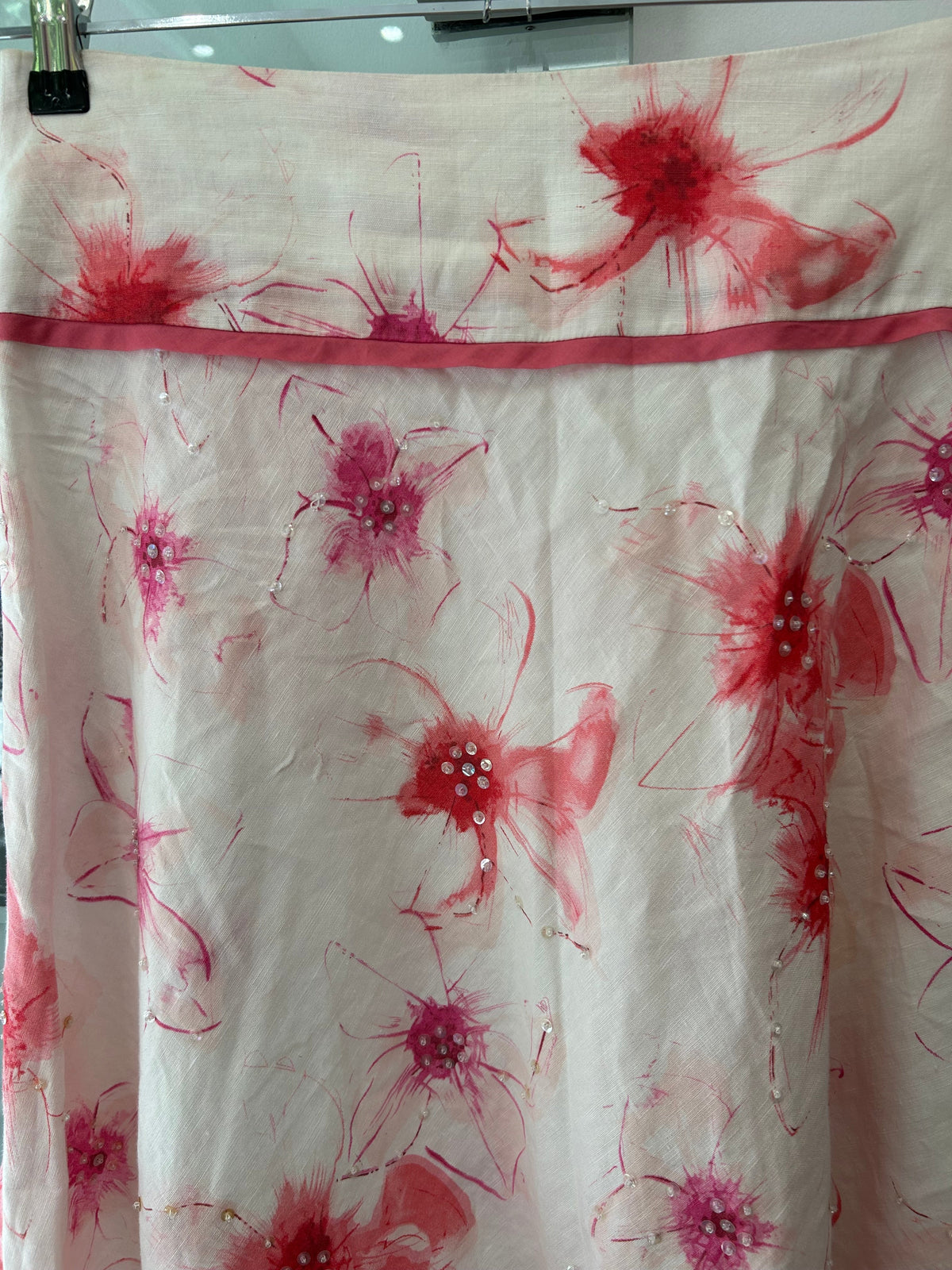 Vintage Floral Φούστα με Παγιέτες