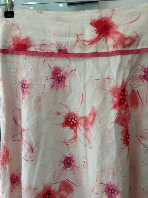 Vintage Floral Φούστα με Παγιέτες