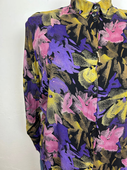 Vintage Floral Πουκάμισο Νυχτερίδα
