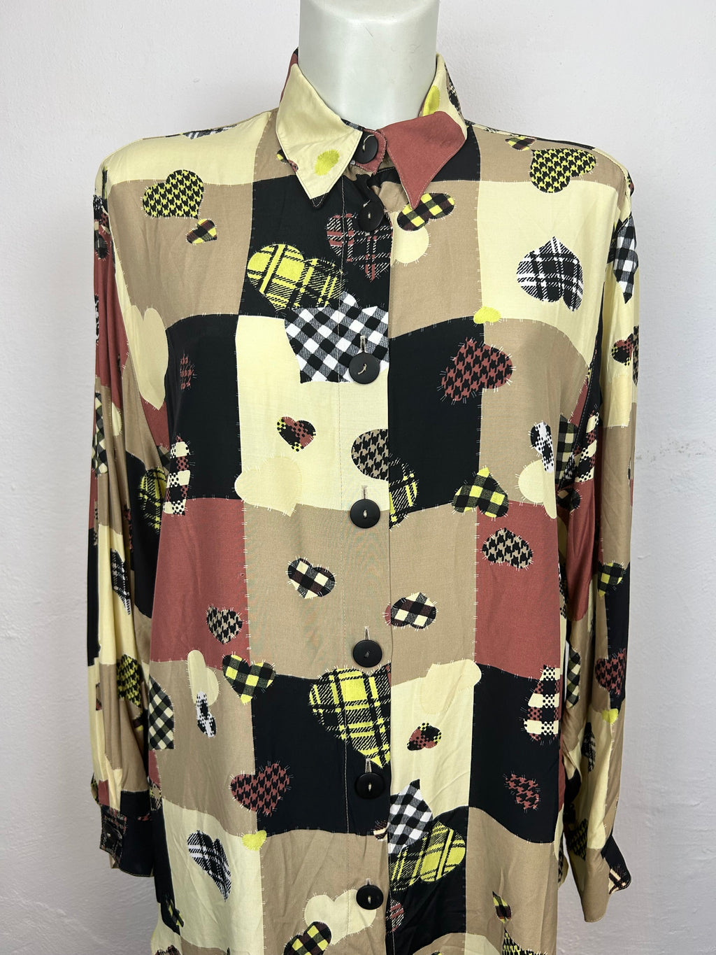 Vintage Πουκάμισο Patchwork Καρδιές