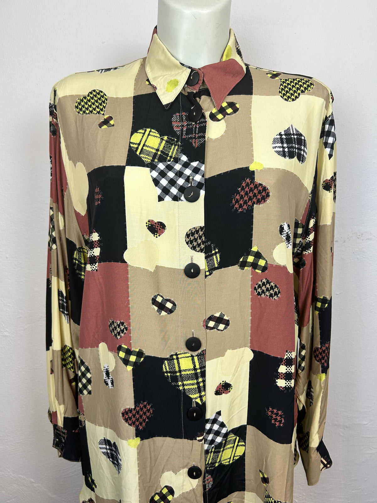 Vintage Πουκάμισο Patchwork Καρδιές