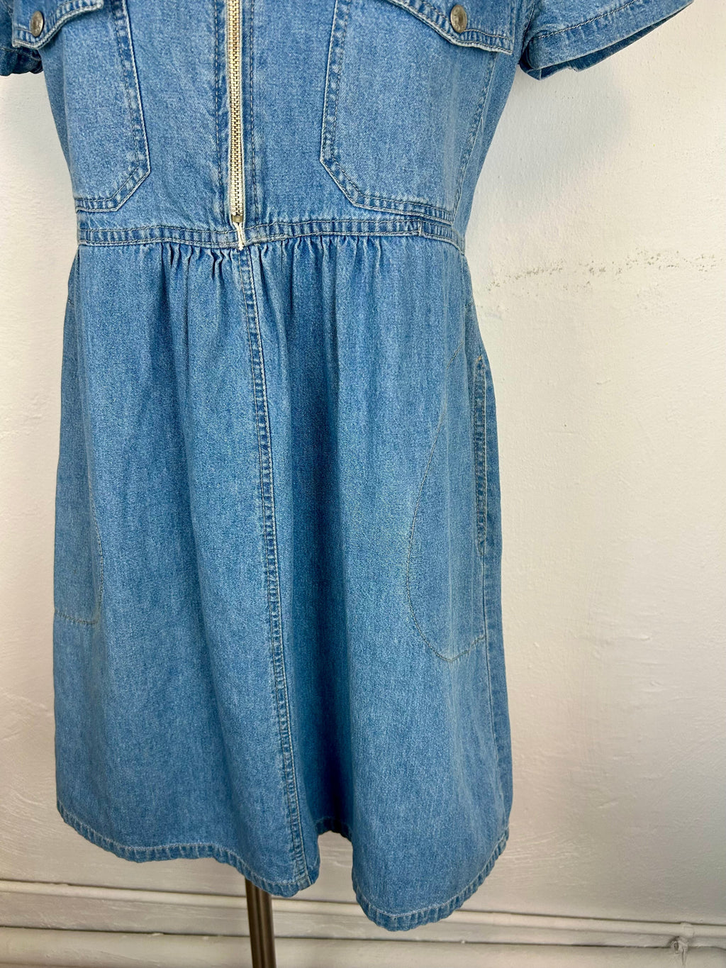 Vintage Τζιν Φόρεμα με Φερμουάρ – Denim Mini