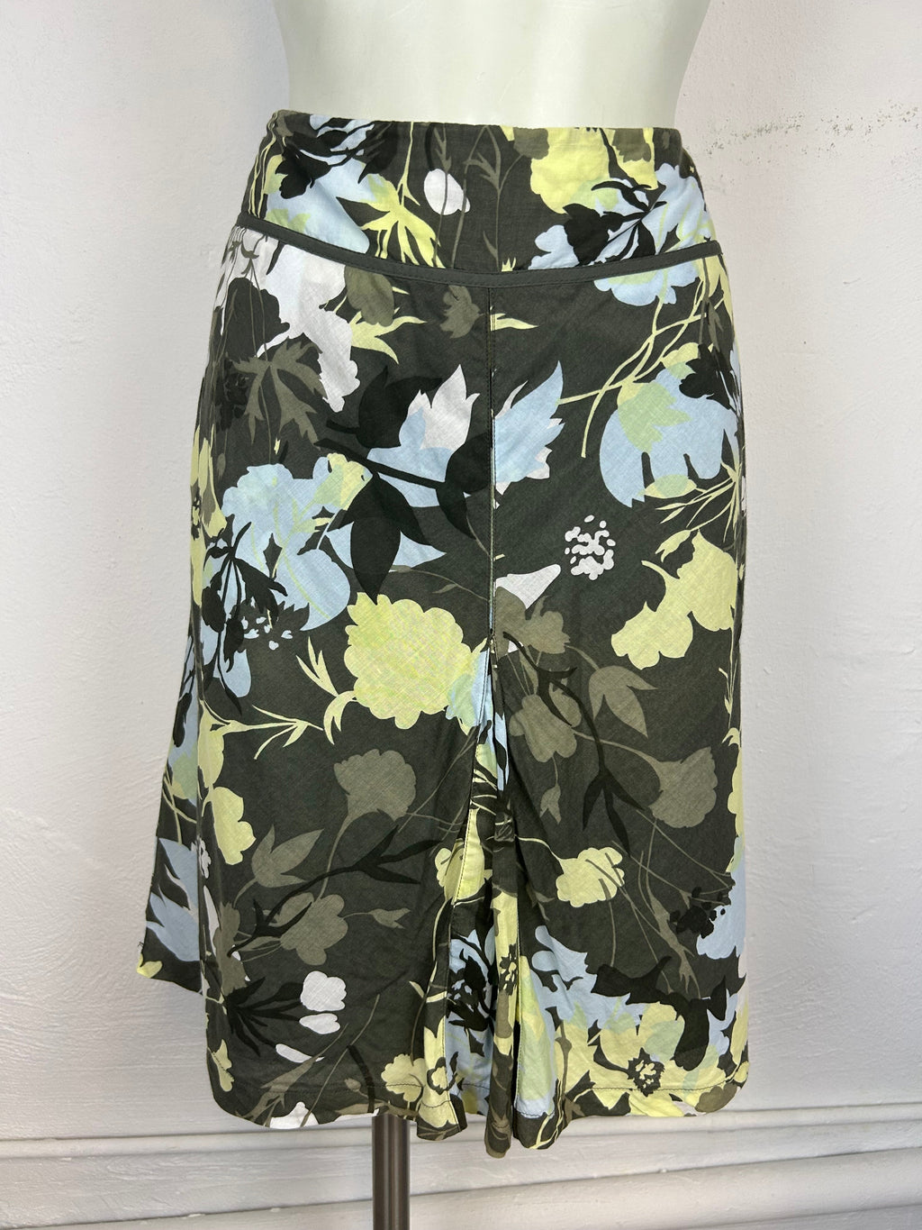 Vintage Floral Φούστα Midi Street One – Χακί / Κίτρινο / Γαλάζιο