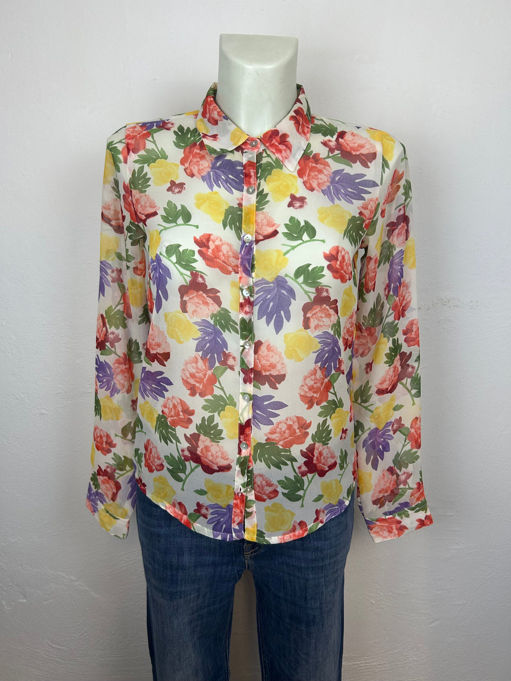 Πουκάμισο Floral Διαφανές Vintage