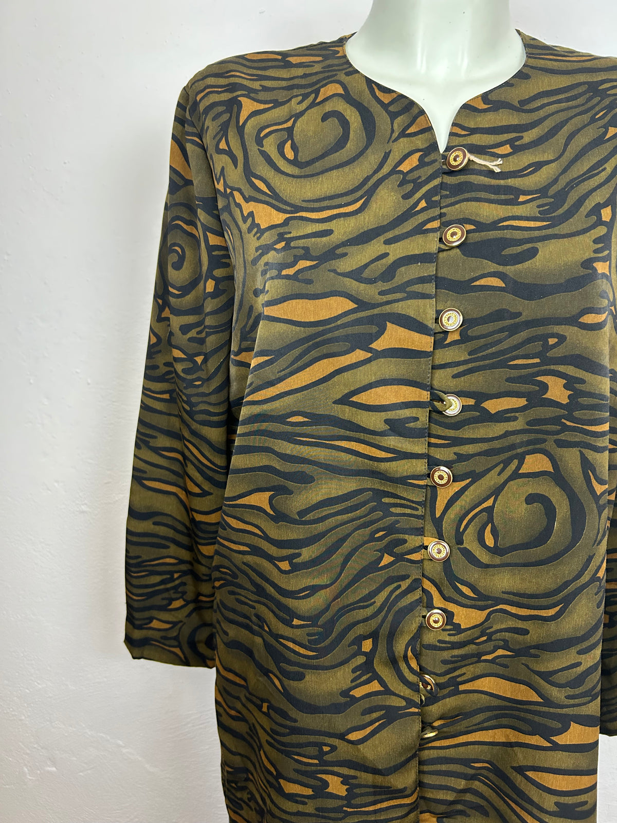 Σακάκι Vintage Animal Print με Χρυσά Κουμπιά