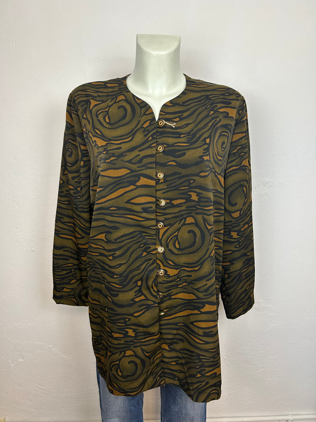 Σακάκι Vintage Animal Print με Χρυσά Κουμπιά