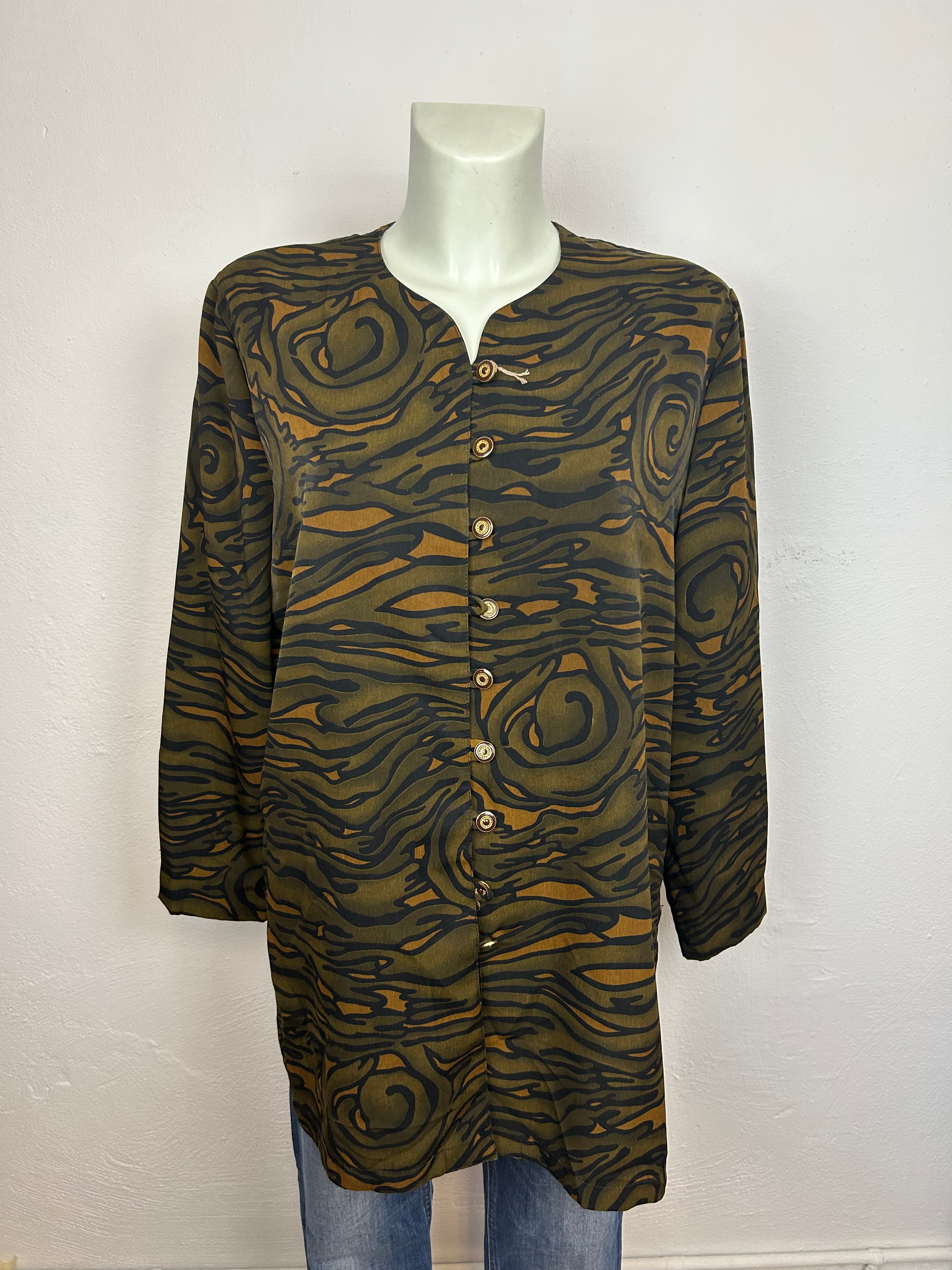 Σακάκι Vintage Animal Print με Χρυσά Κουμπιά
