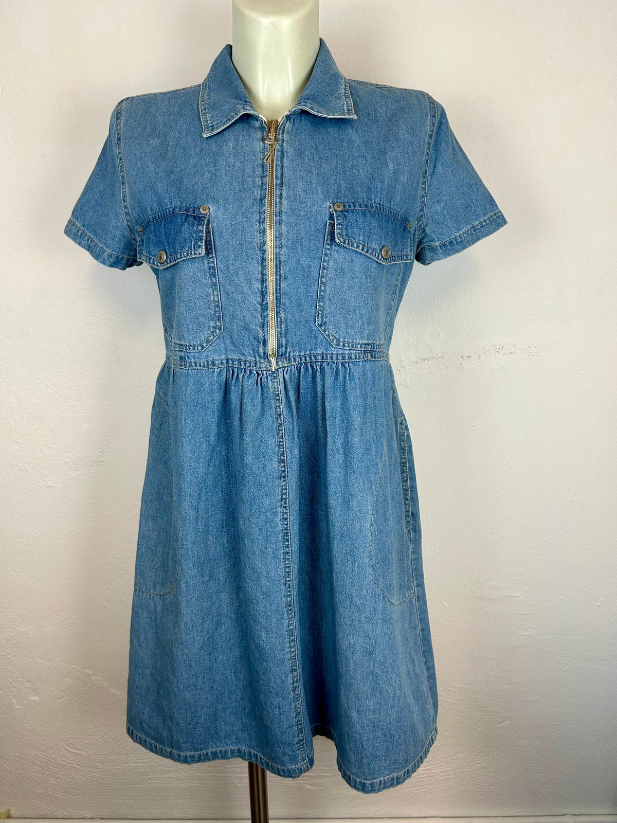 Vintage Τζιν Φόρεμα με Φερμουάρ – Denim Mini