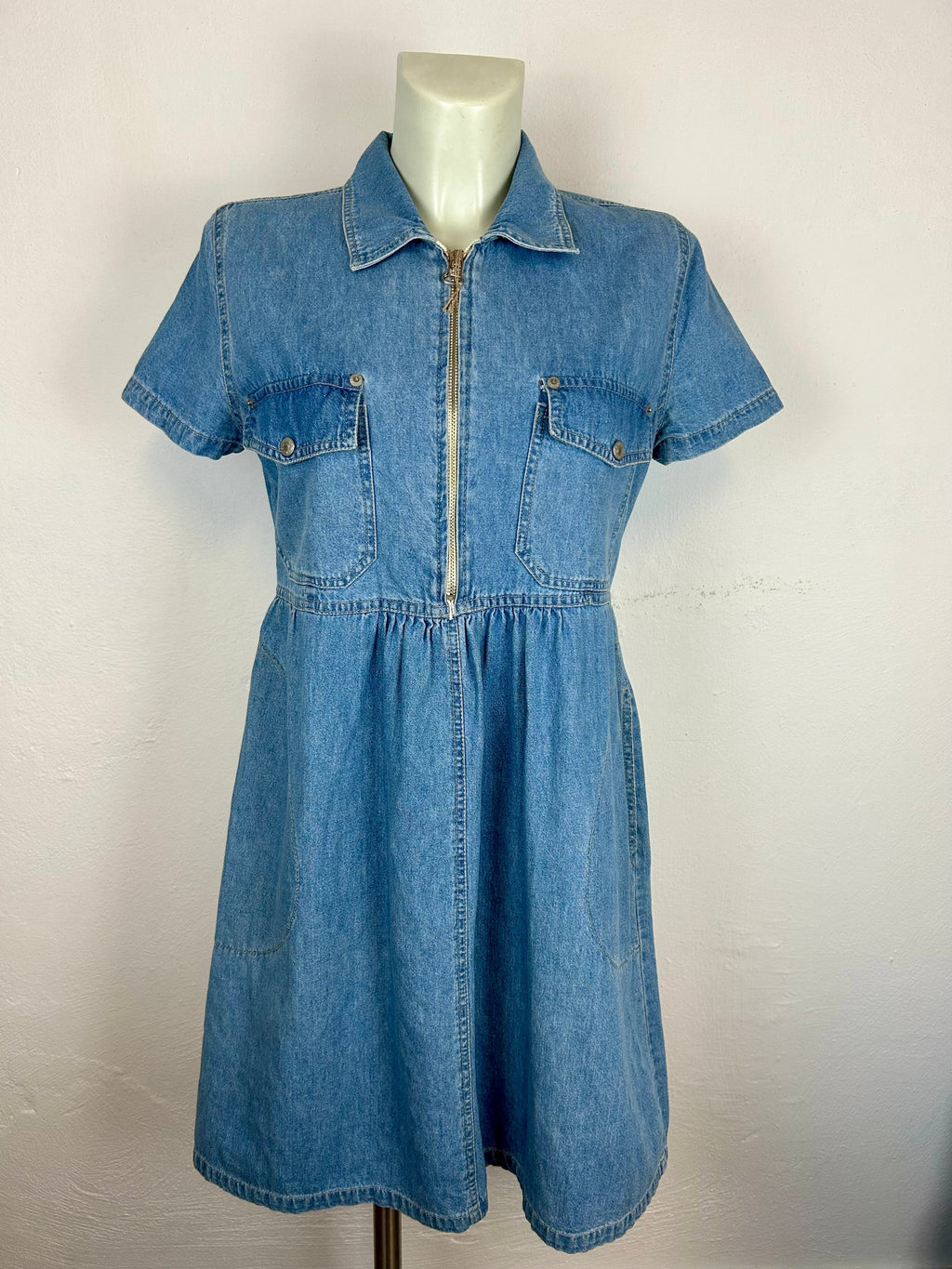 Vintage Τζιν Φόρεμα με Φερμουάρ – Denim Mini