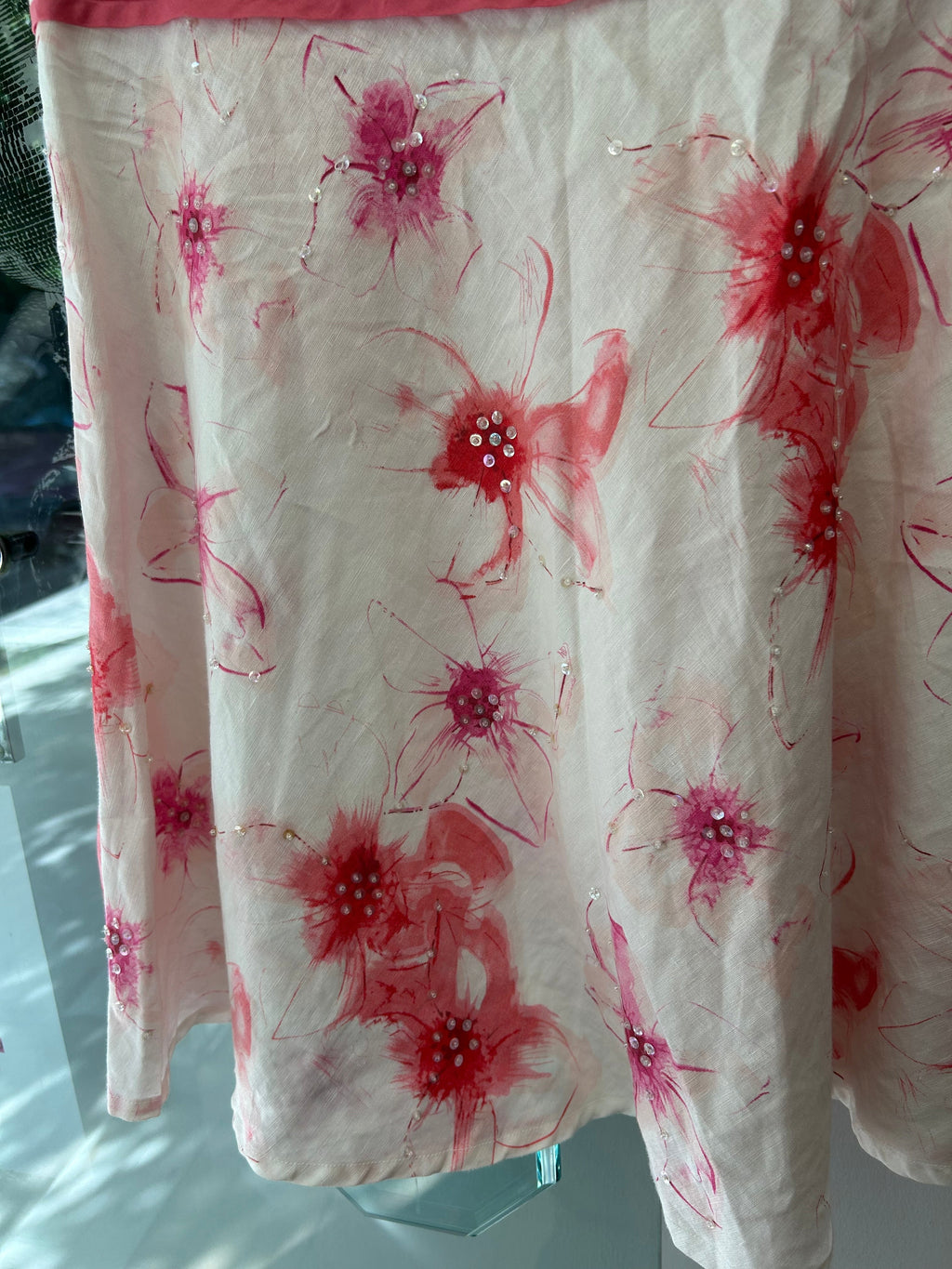 Vintage Floral Φούστα με Παγιέτες
