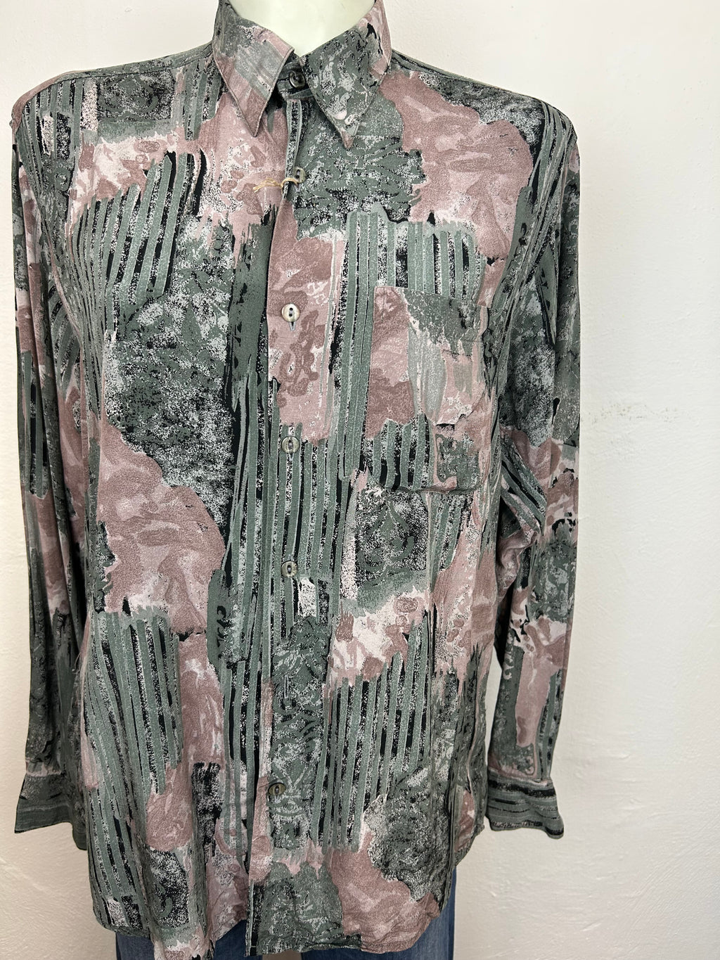 Vintage Πουκάμισο με Abstract Print '90s