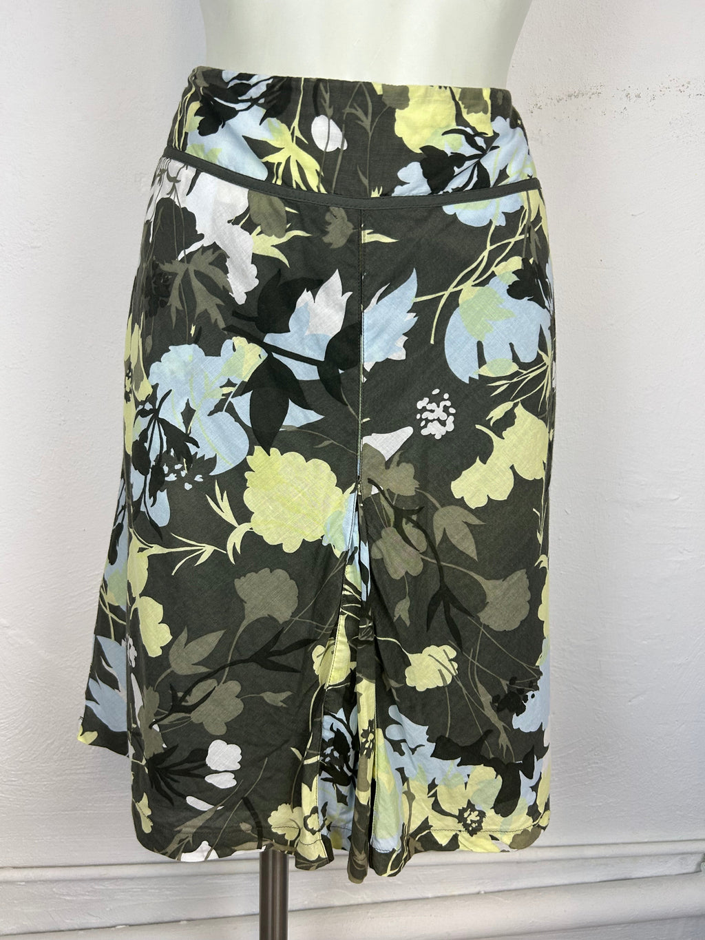 Vintage Floral Φούστα Midi Street One – Χακί / Κίτρινο / Γαλάζιο