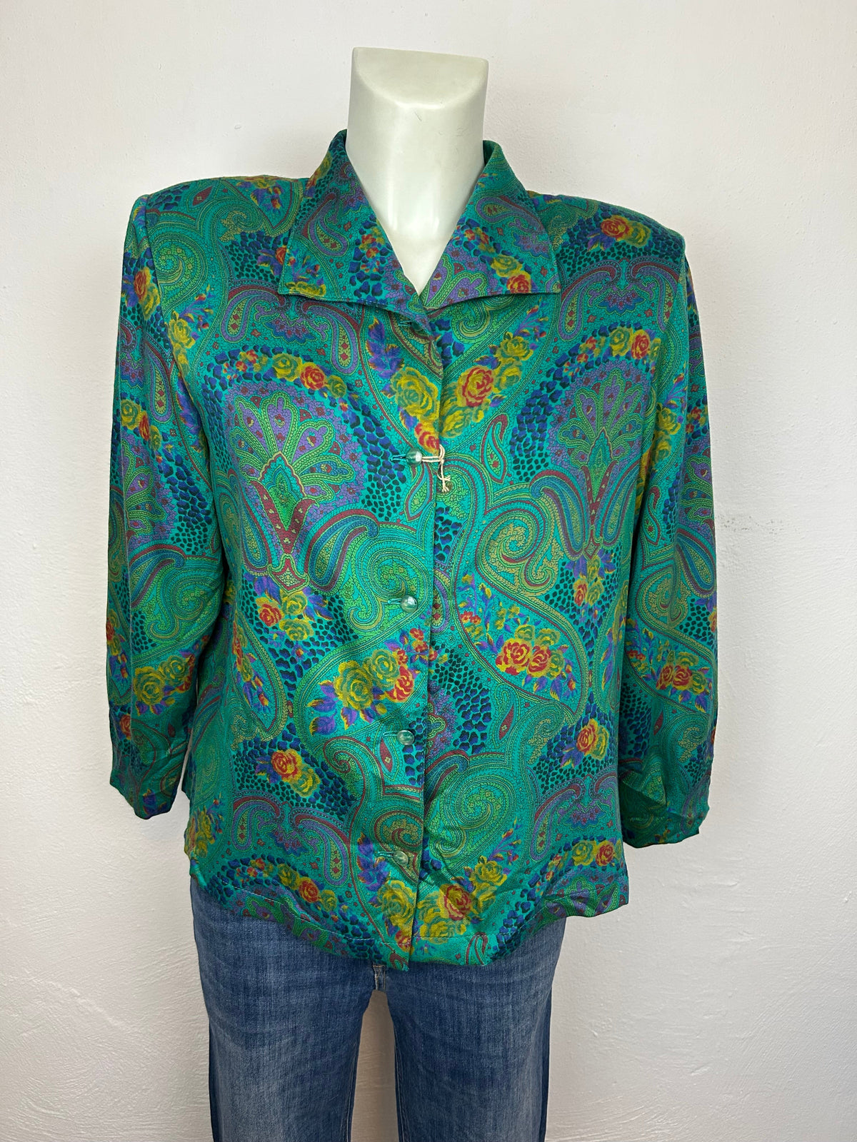 Vintage Paisley Πουκάμισο | Πράσινο Χειμερινό με Βάτες
