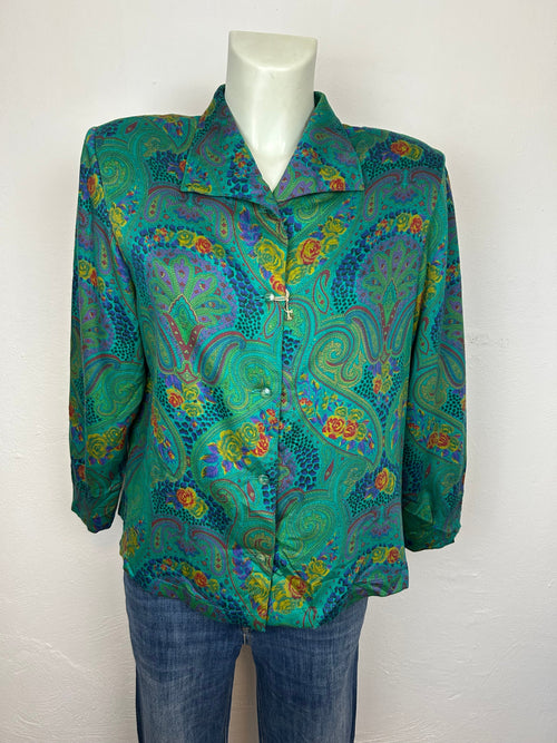 Vintage Paisley Πουκάμισο | Πράσινο Χειμερινό με Βάτες