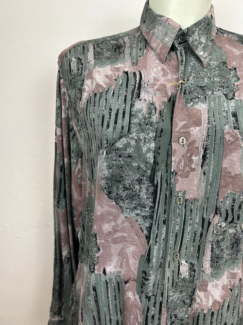 Vintage Πουκάμισο με Abstract Print '90s